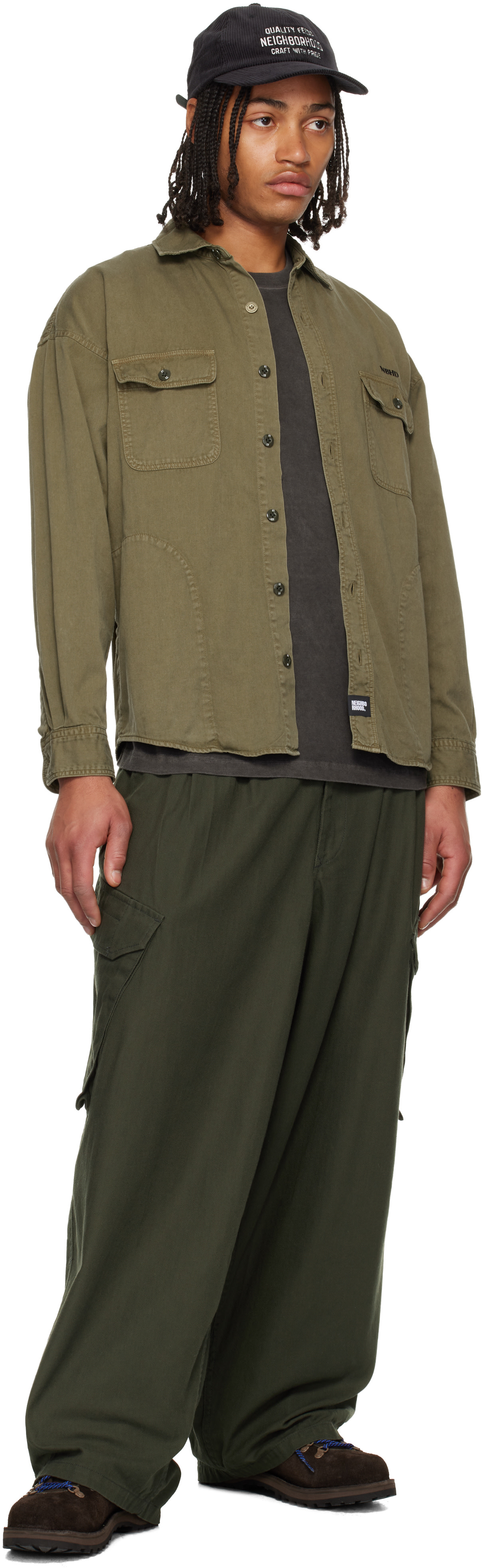 Neighborhood: Khaki Garment Dyed Shirt | SSENSE