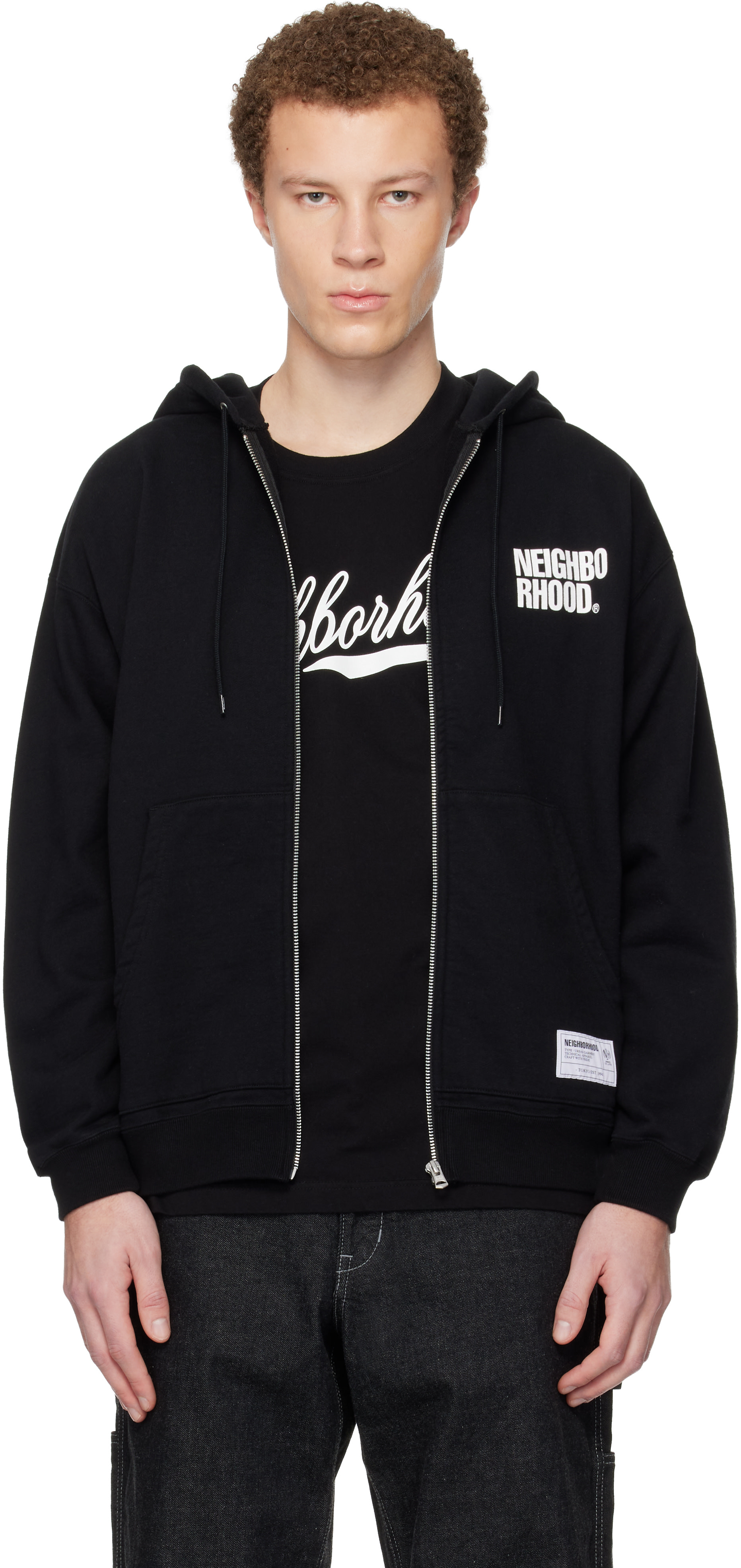 ジャケット・アウター NEIGHBOR HOOD ZIP UP HOODED JACKET L Neighborhood: Black Classic Sweat Zip Hoodie | SSENSE