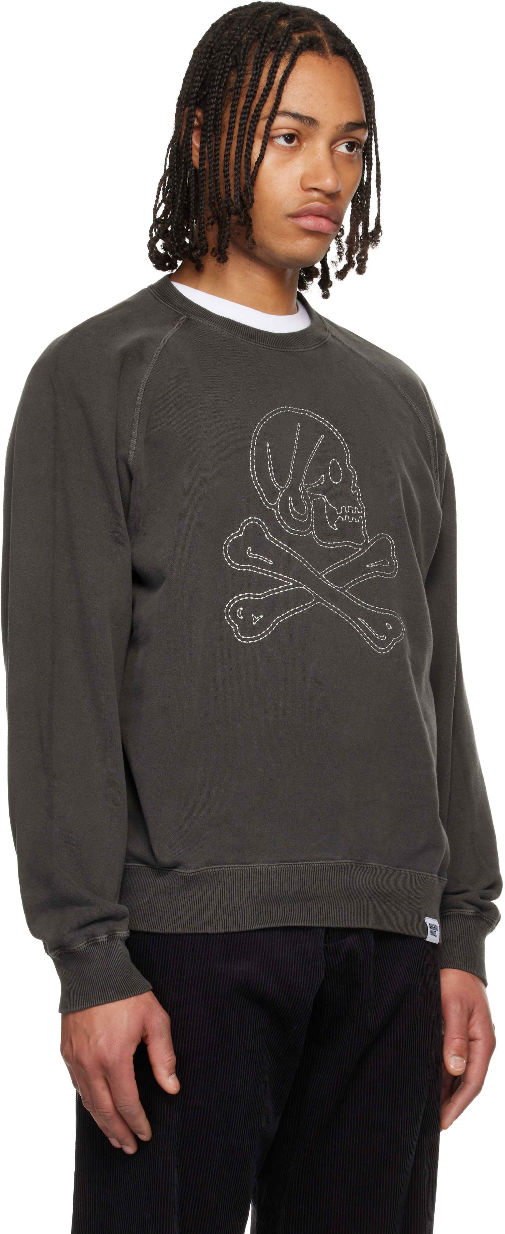 Neighborhood - Pull molletonné gris teint aux pigments