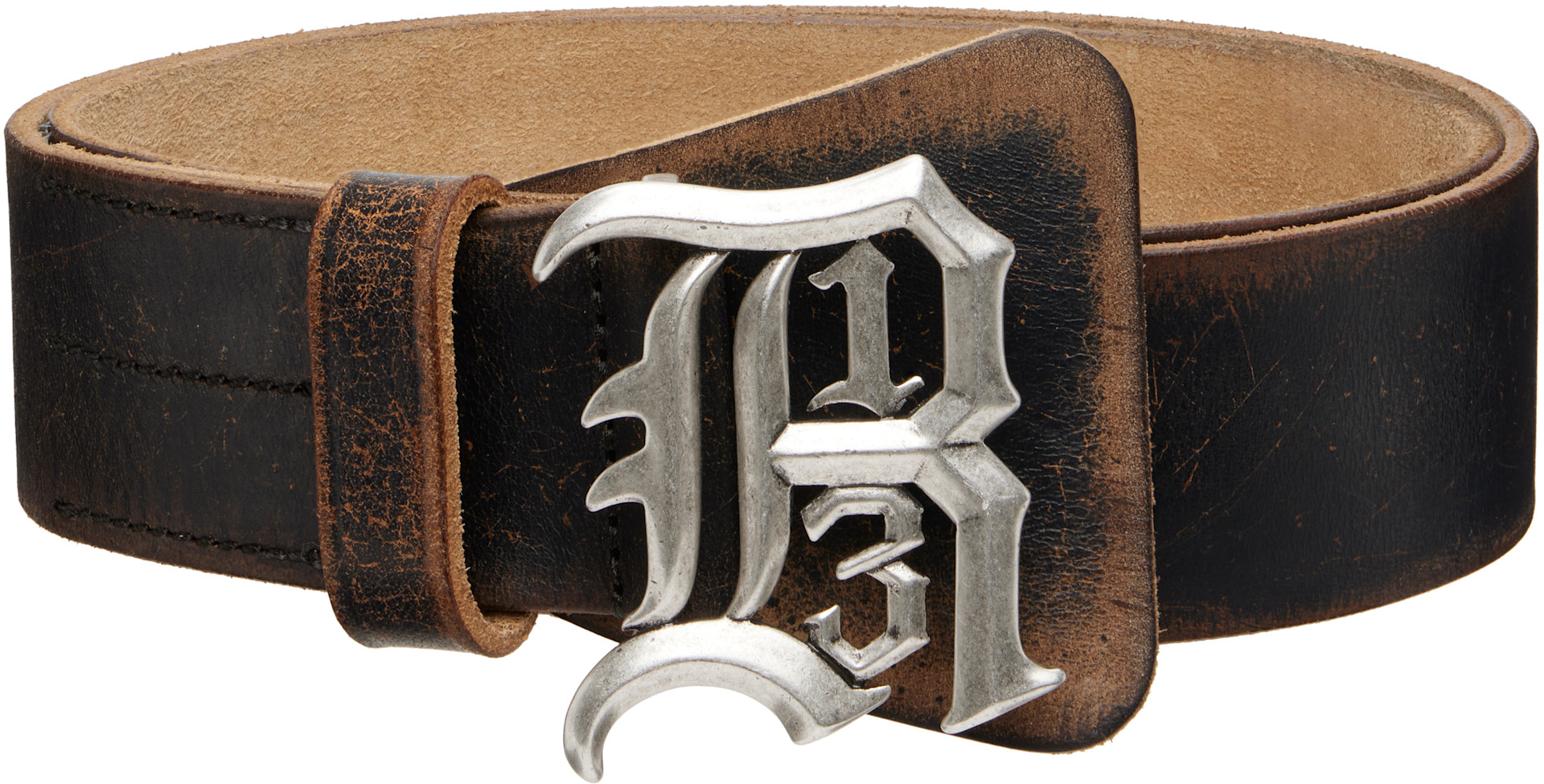 R13: Brown Logo Buckle Belt | SSENSE