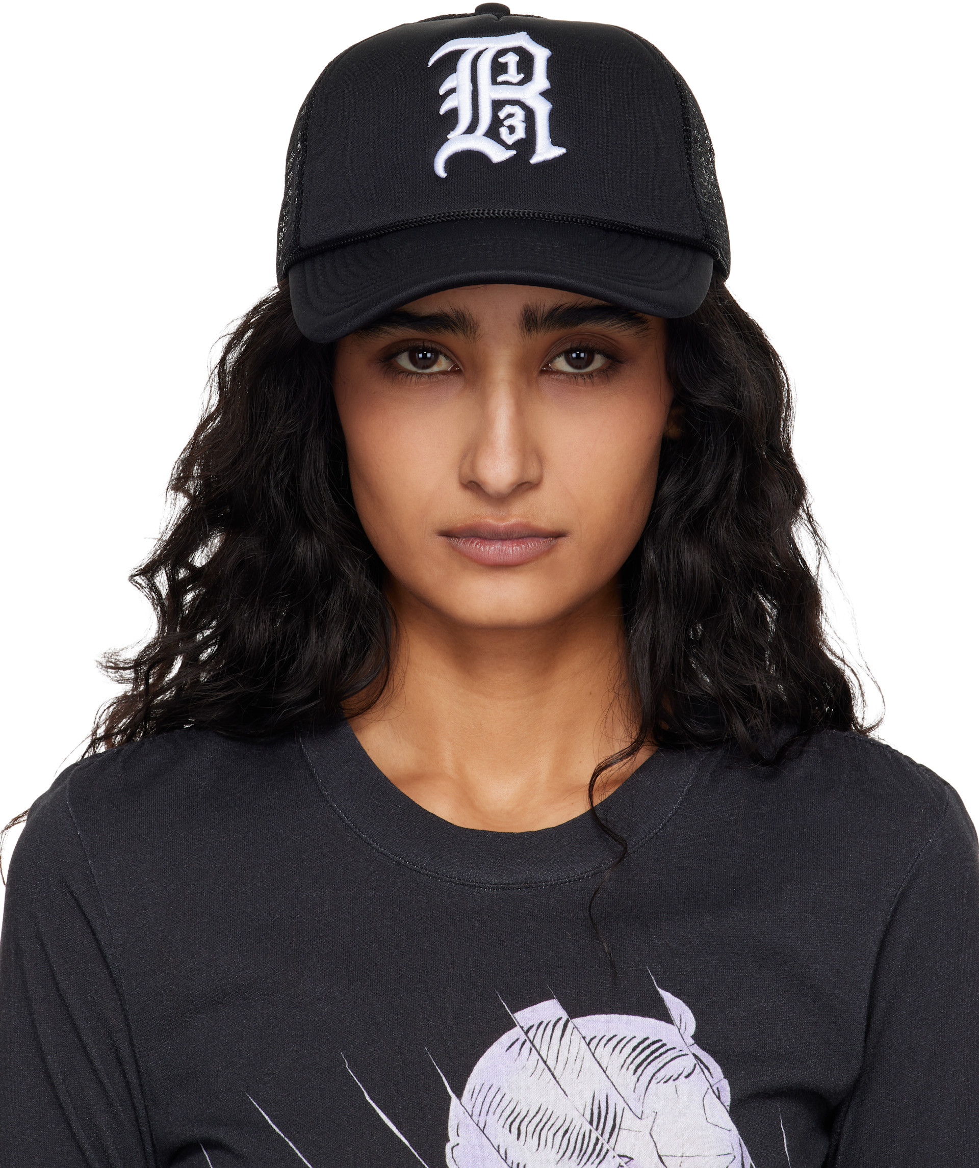 R13: Black 'R13' Trucker Cap | SSENSE