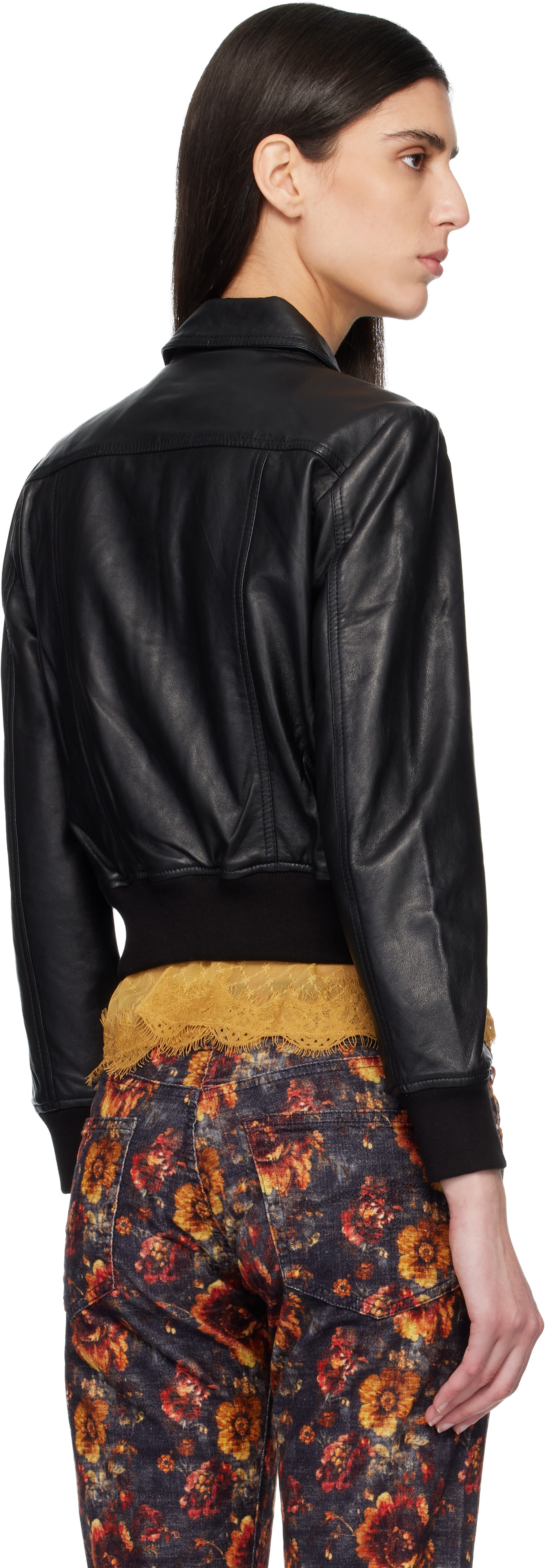 R13 - Blouson Berlin noir en cuir