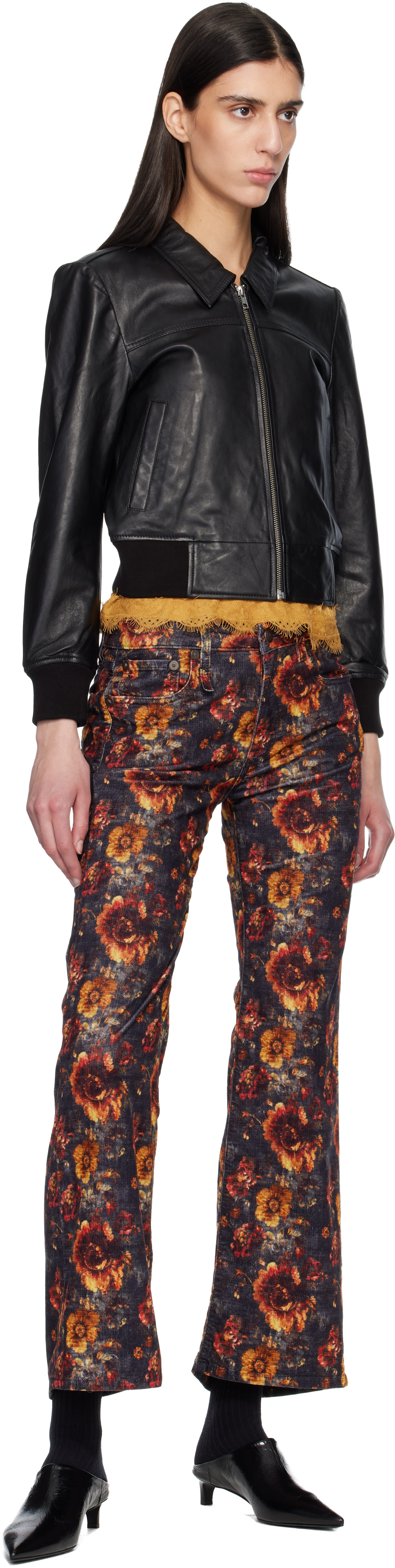 R13 - Blouson Berlin noir en cuir