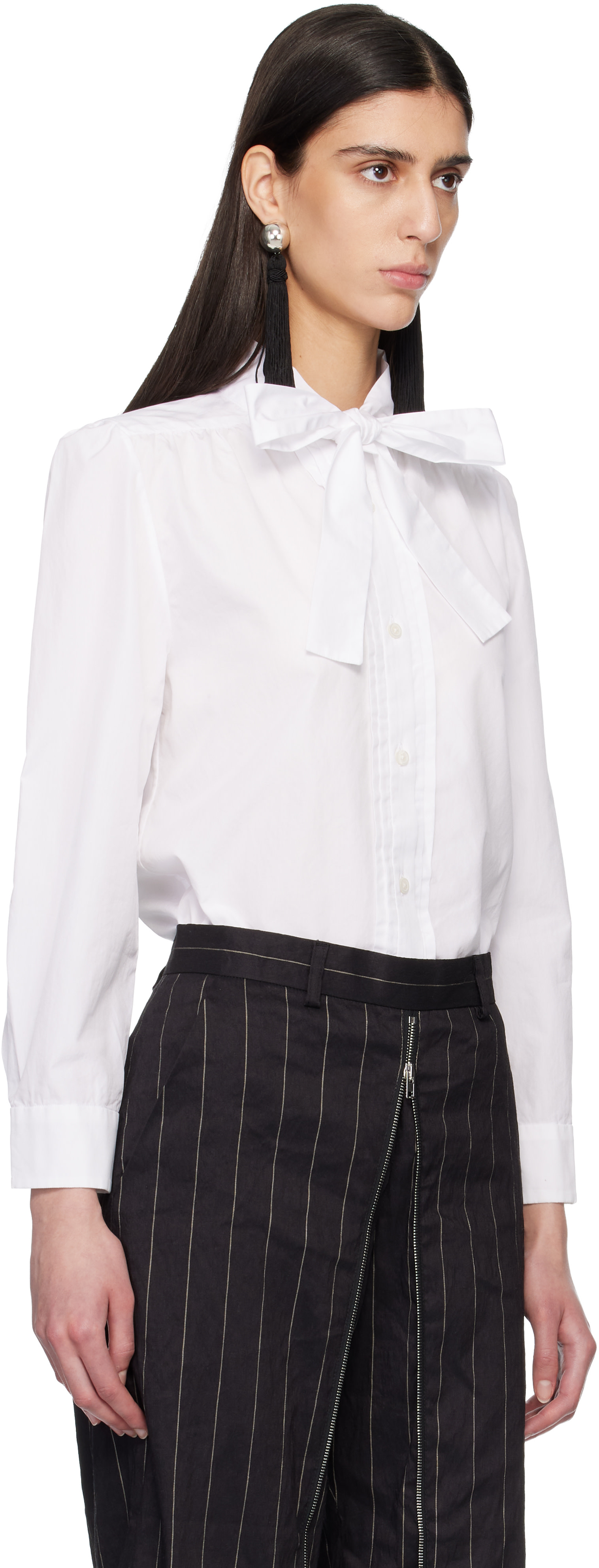 R13 - Chemise blanche à sangles de style cravate