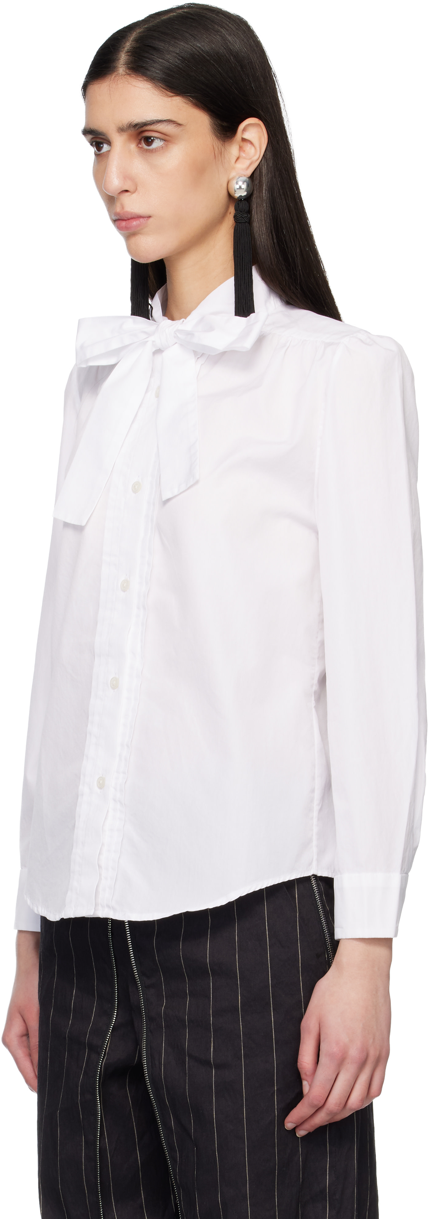 R13 - Chemise blanche à sangles de style cravate