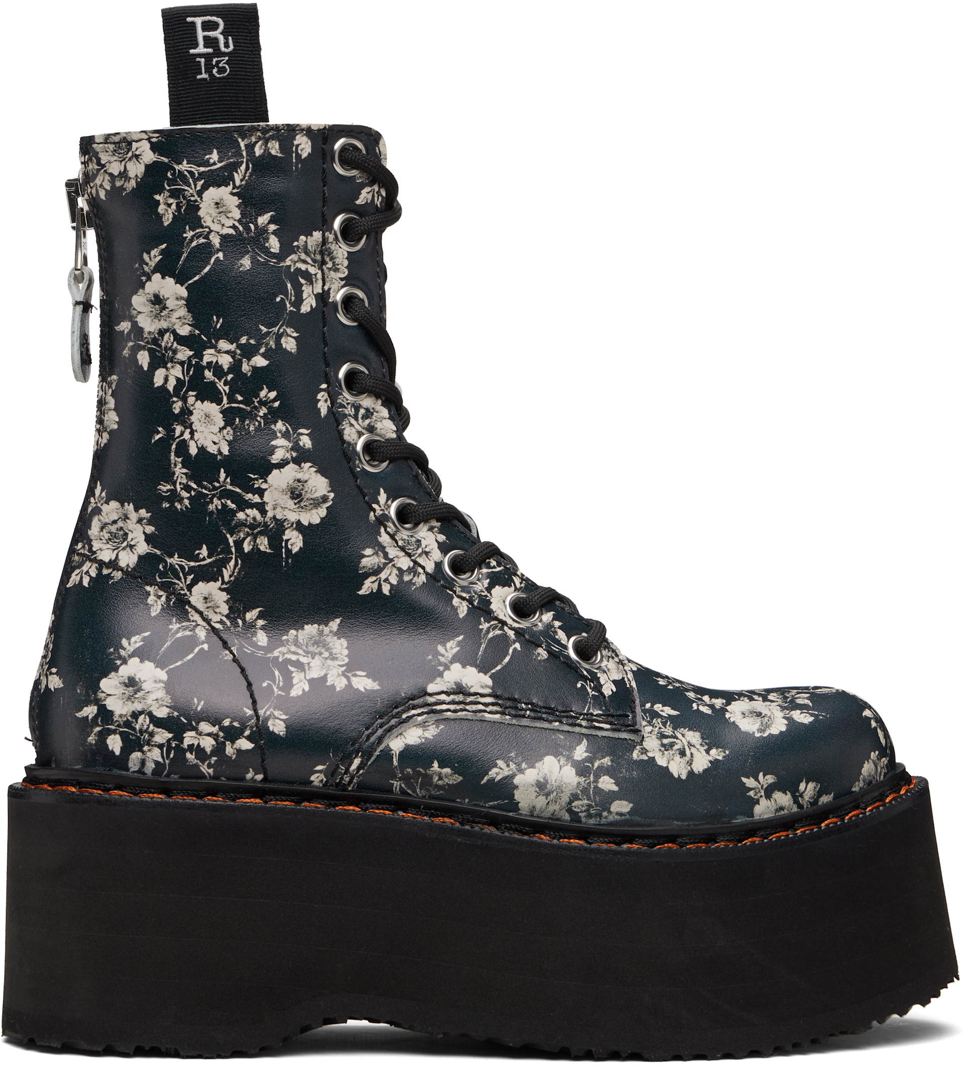 R13 - Bottes noir et blanc cassé à plateforme