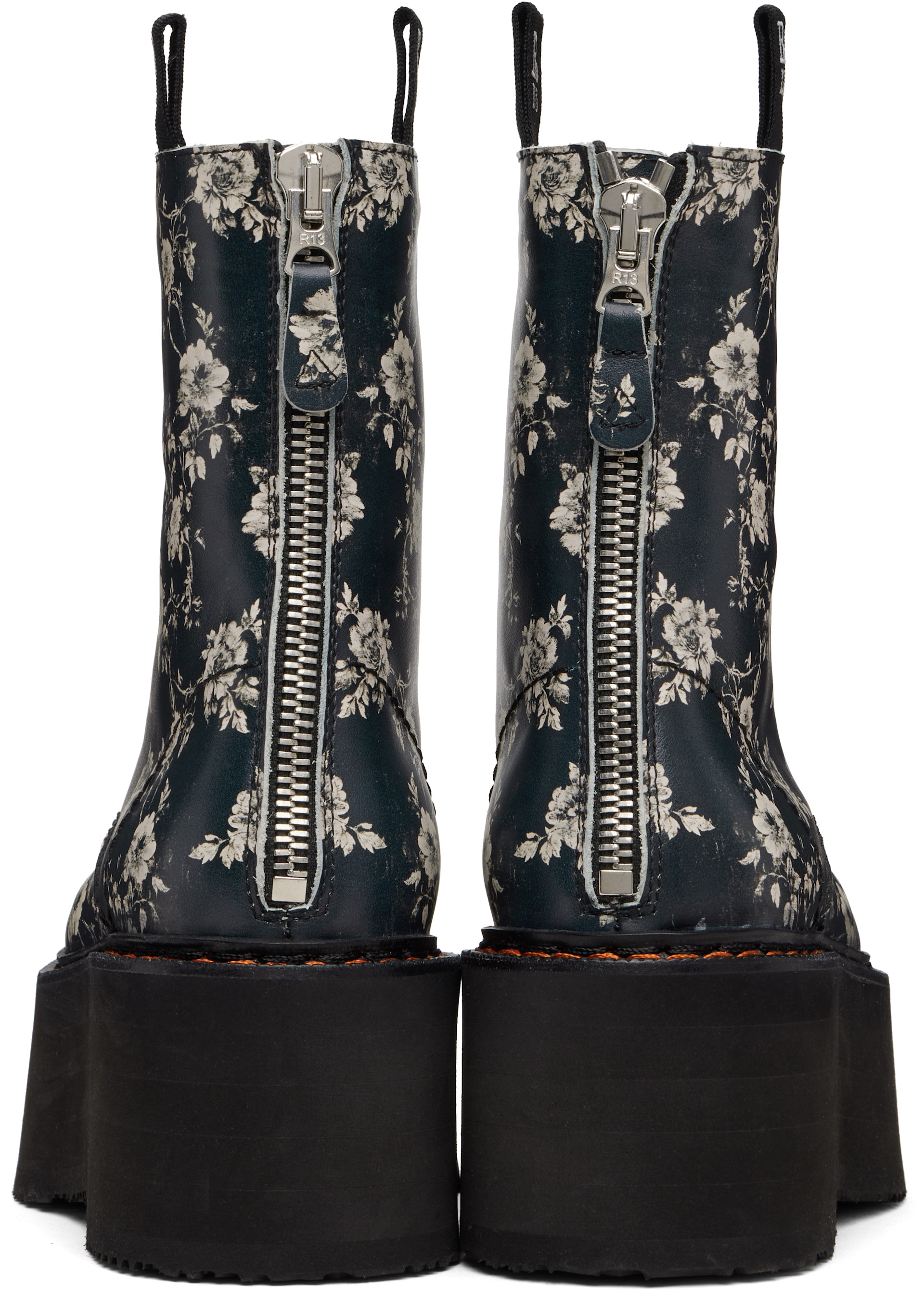 R13 - Bottes noir et blanc cassé à plateforme