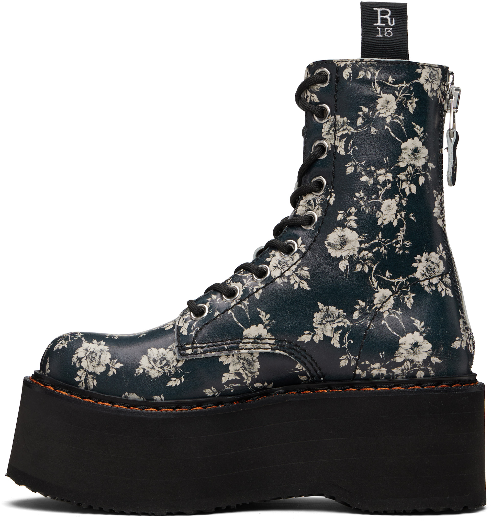R13 - Bottes noir et blanc cassé à plateforme