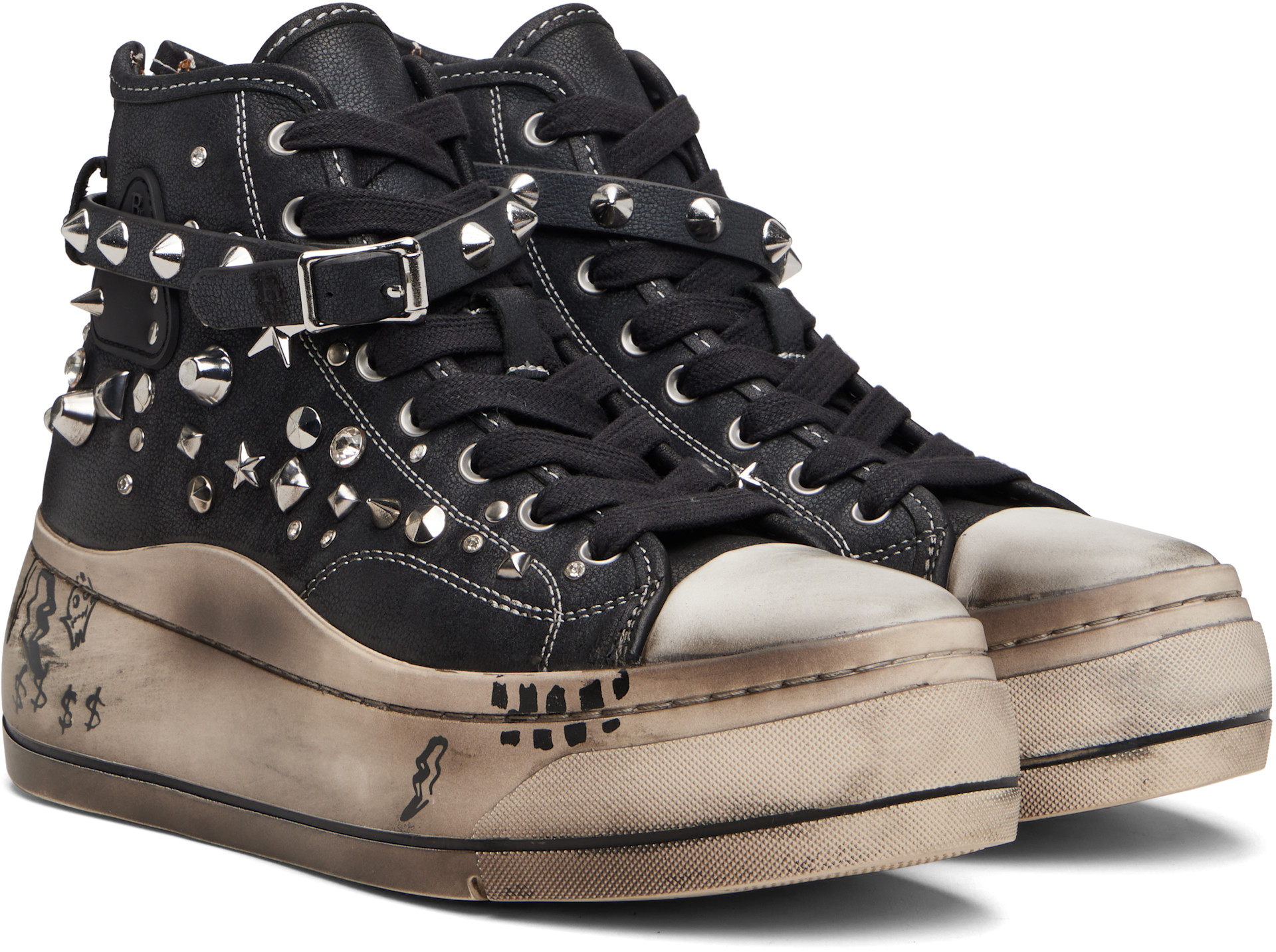 R13 - Baskets montantes Kurt noires