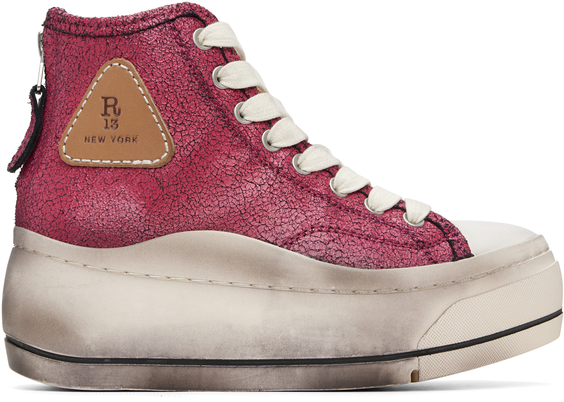 R13 - Baskets montantes Kurt roses
