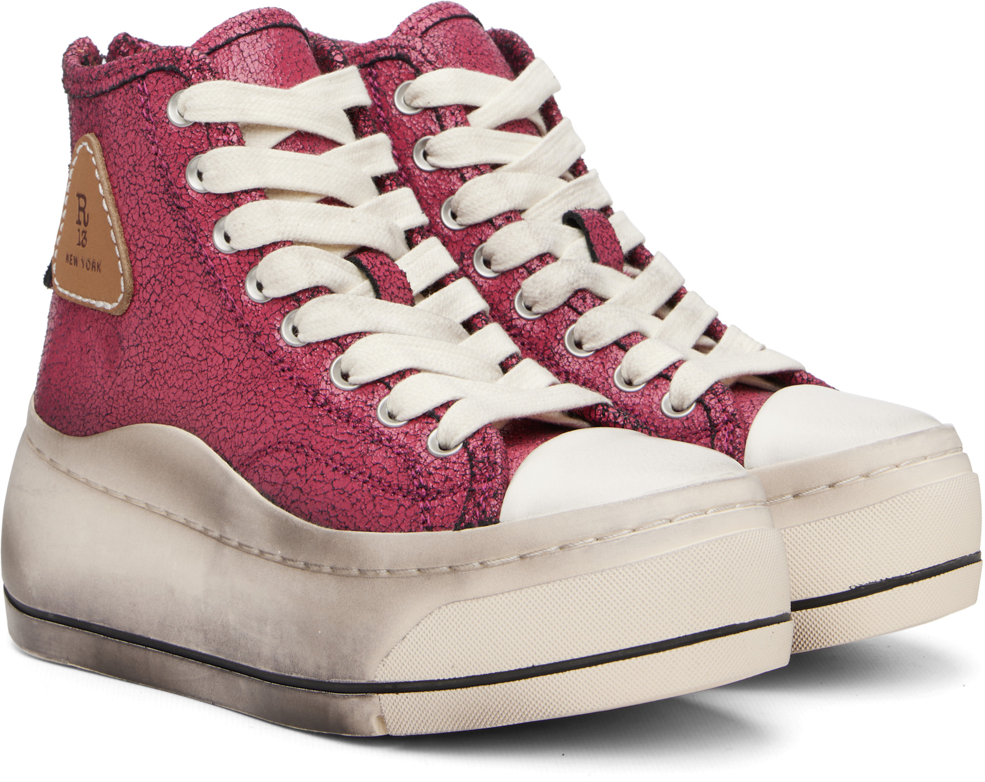 R13 - Baskets montantes Kurt roses