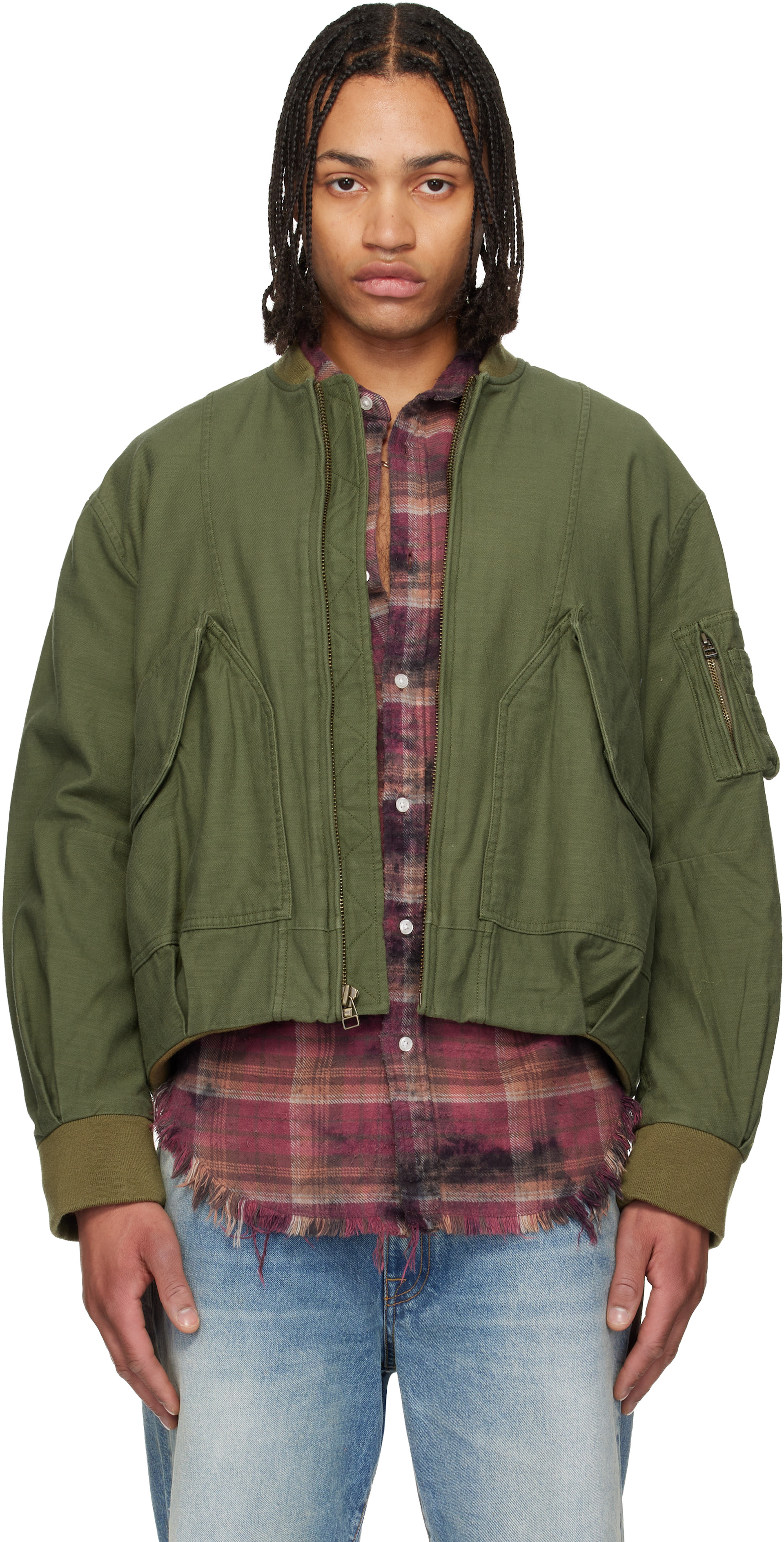 R13 - Khaki Bubble Bomber Jacket