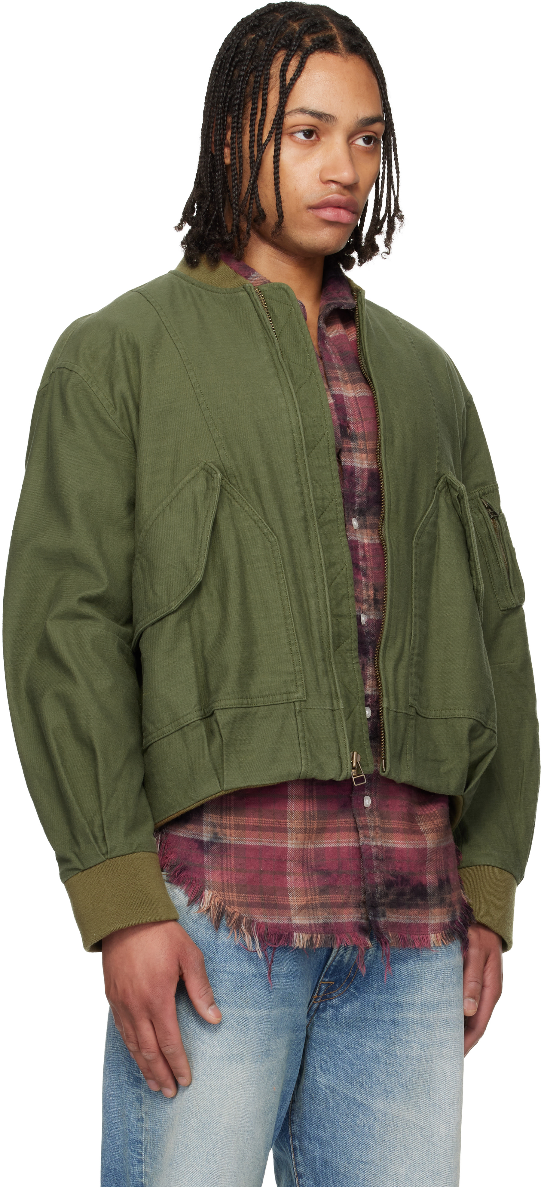R13 - Khaki Bubble Bomber Jacket