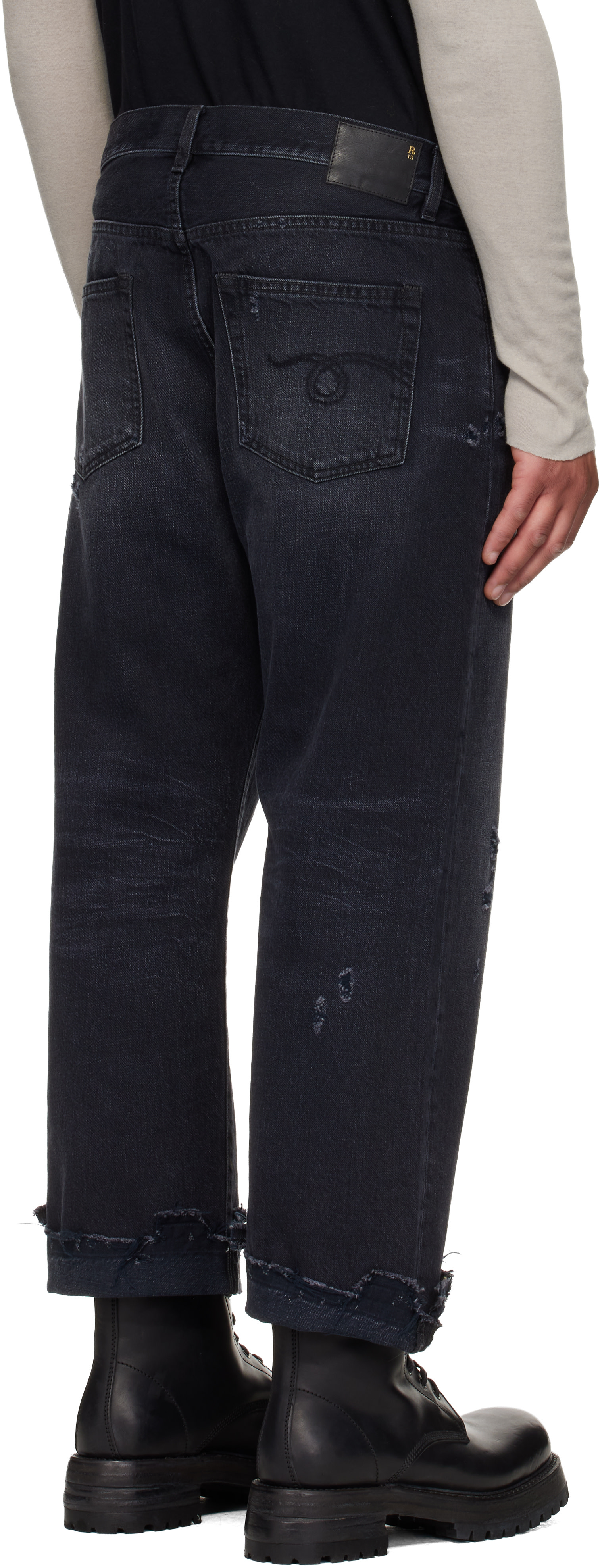 R13 - Black Washed Boyfriend Jeans