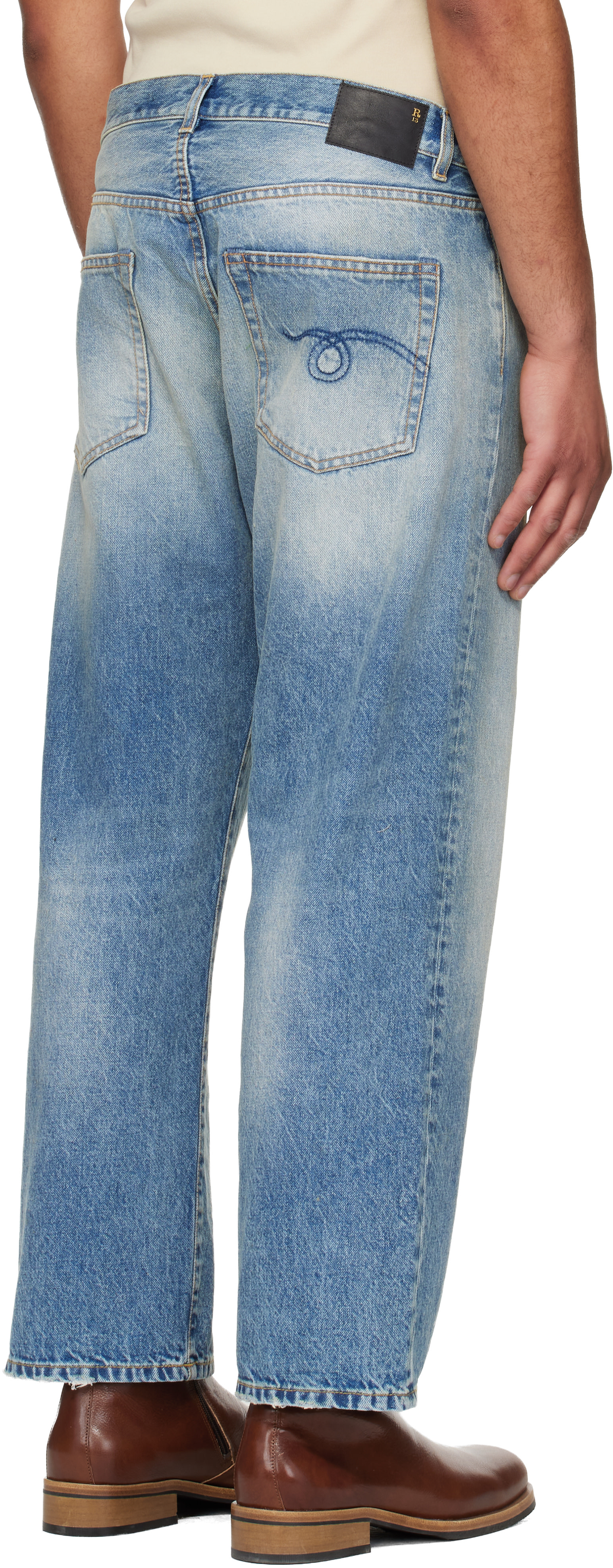 R13 - Blue Washed Boyfriend Jeans