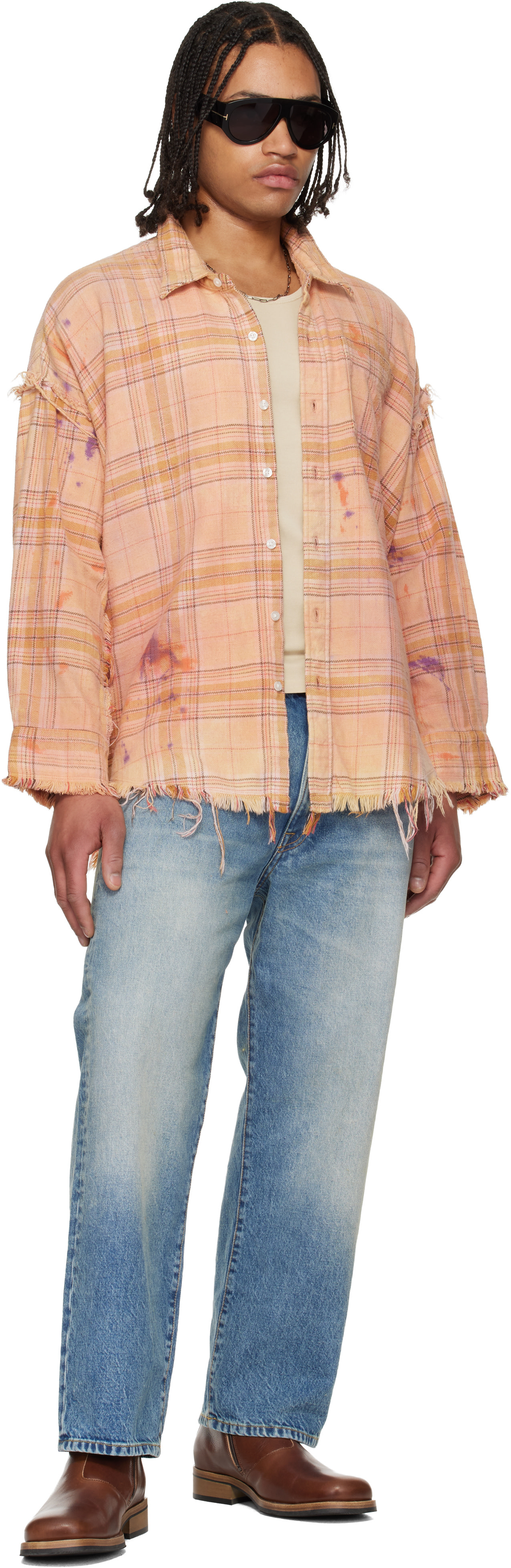 R13 - Blue Washed Boyfriend Jeans
