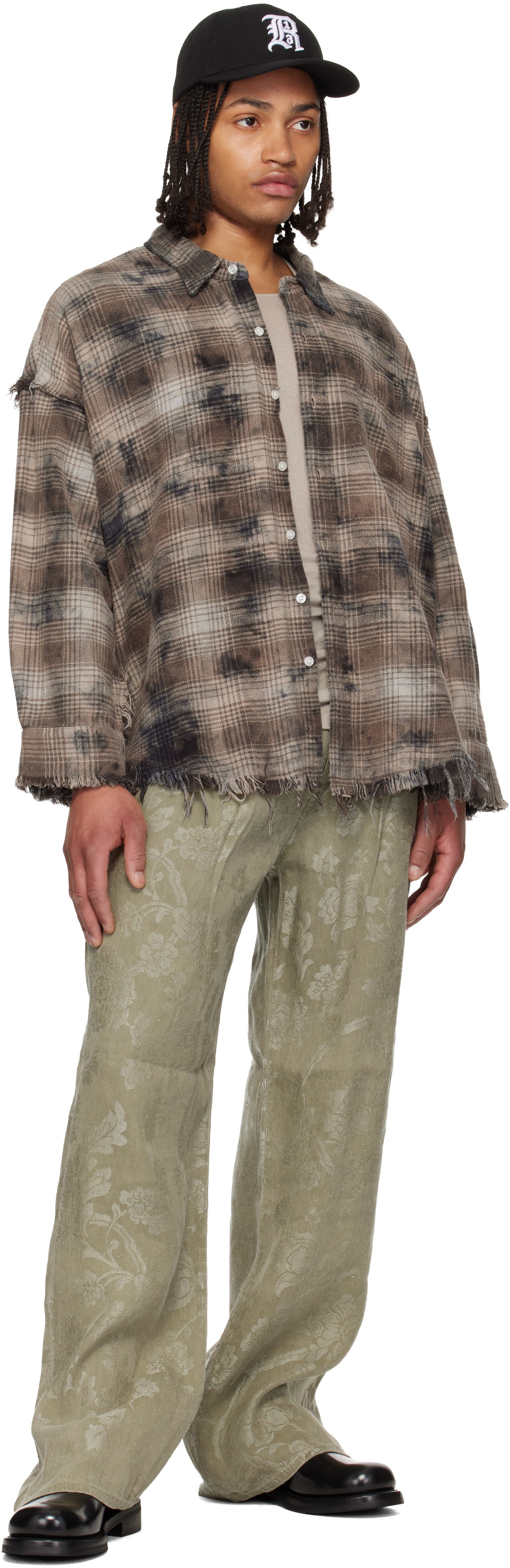 R13 - Khaki Damon Pleated Trousers