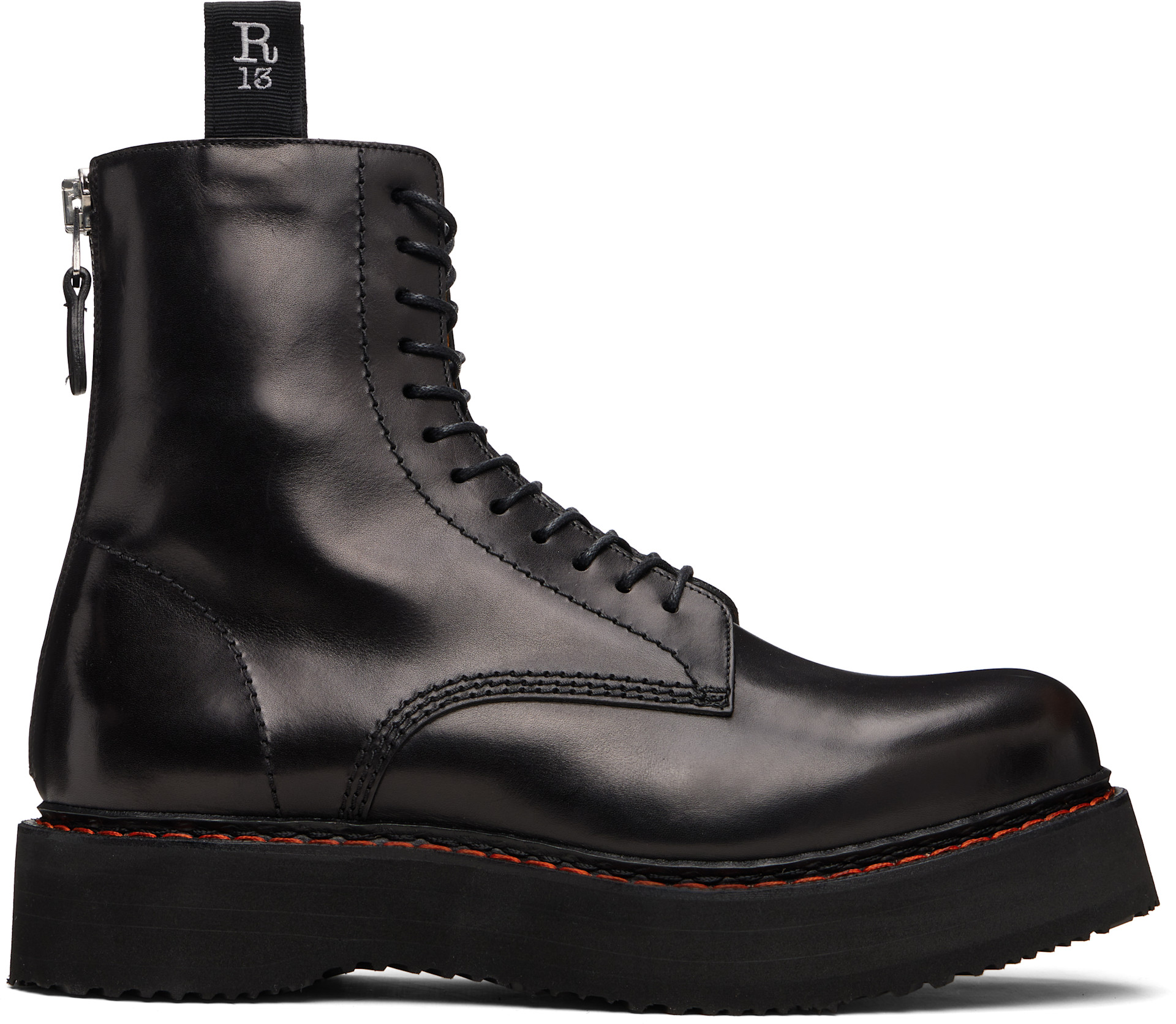 R13 - Black Single Stack Boots