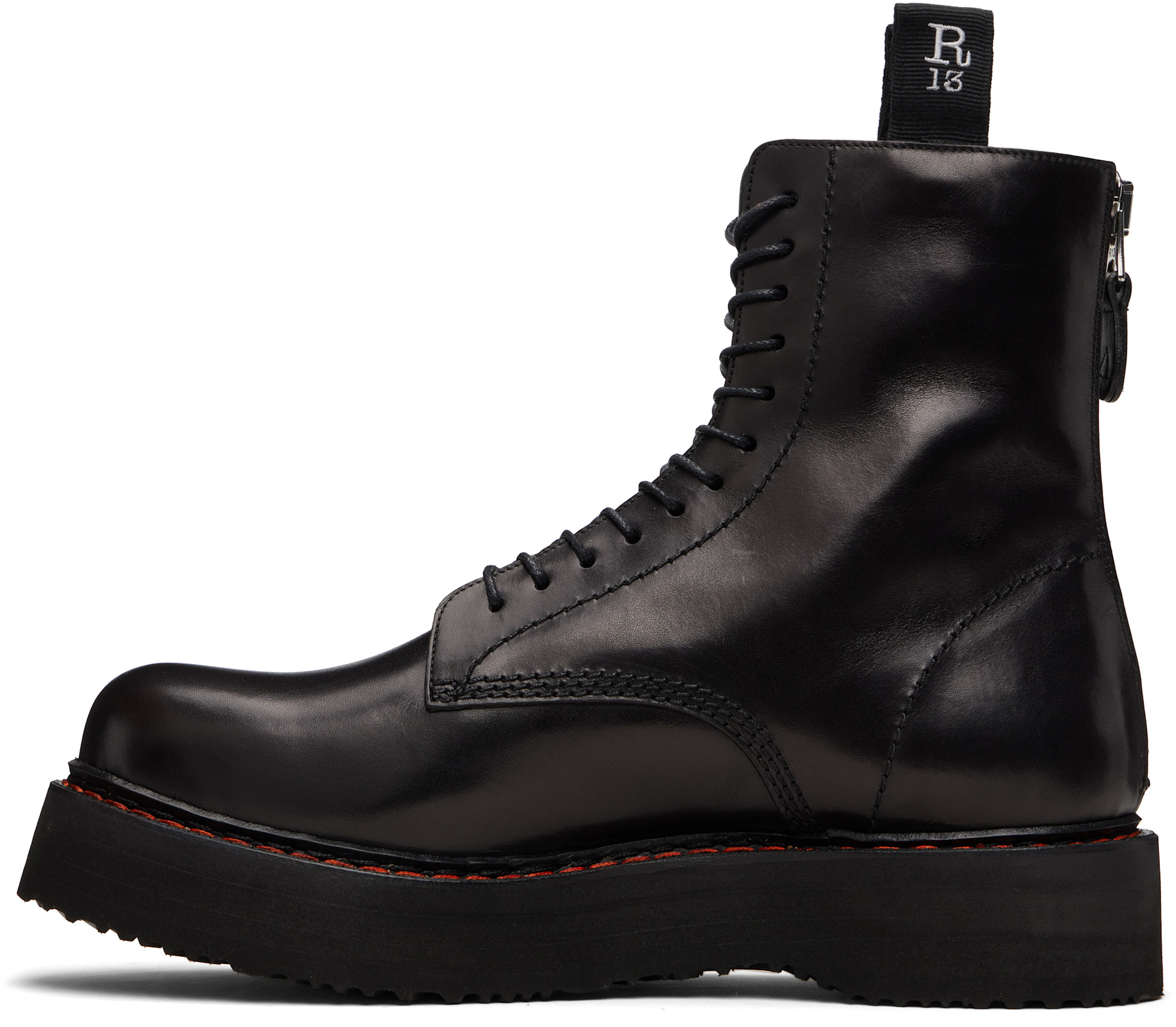 R13 - Black Single Stack Boots