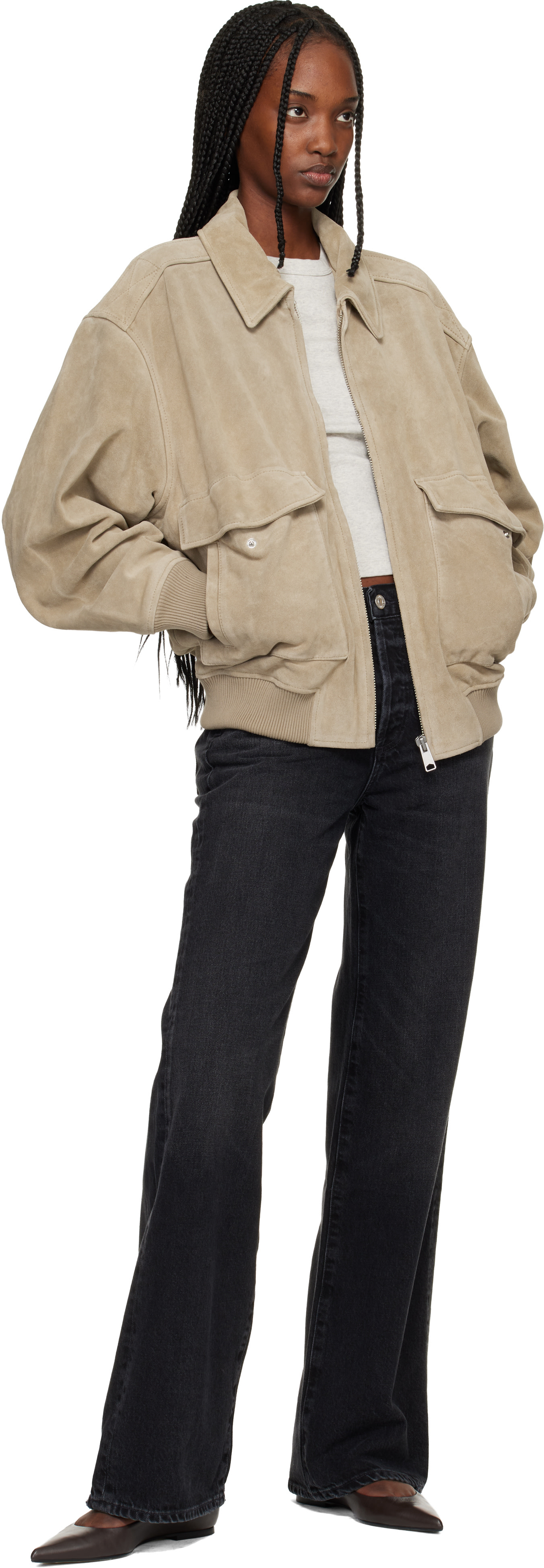 Citizens of Humanity: Khaki Vivienne Suede Jacket | SSENSE