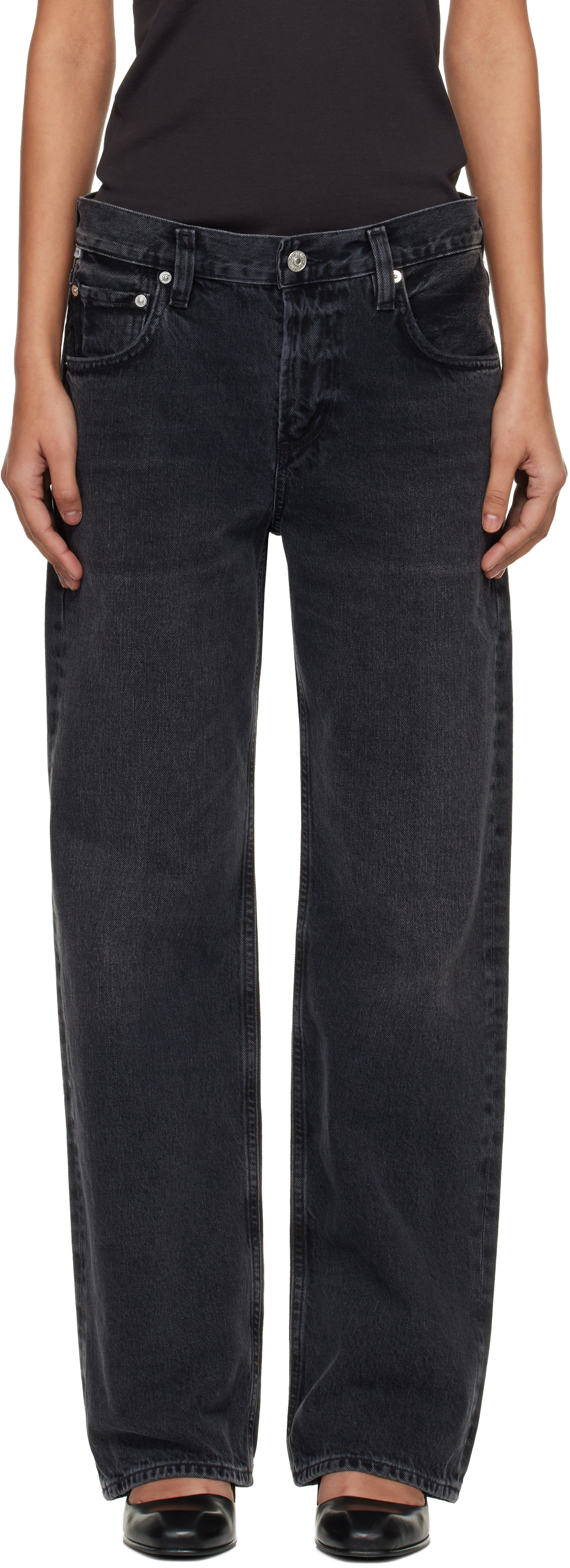 Citizens of Humanity: Black Lindz Easy Straight Jeans | SSENSE