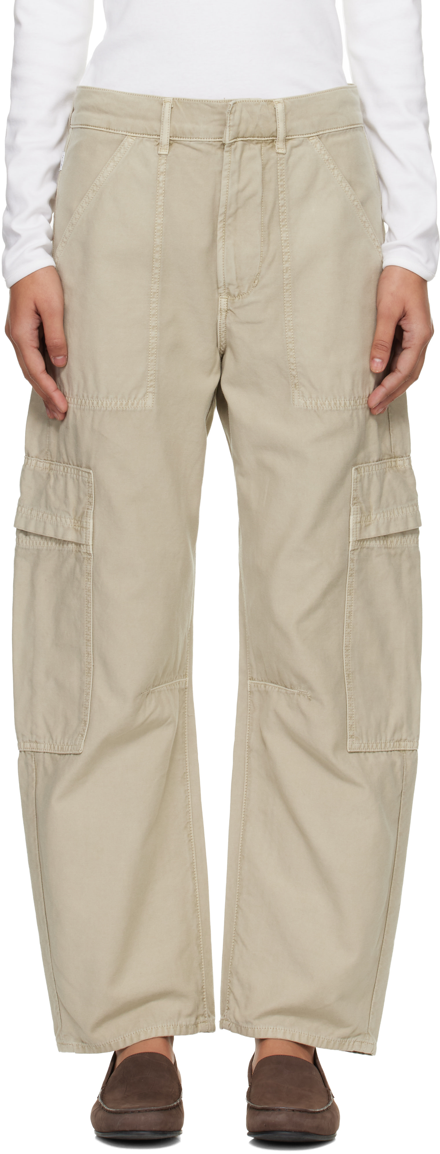 Beige Marcelle Cargo Pants