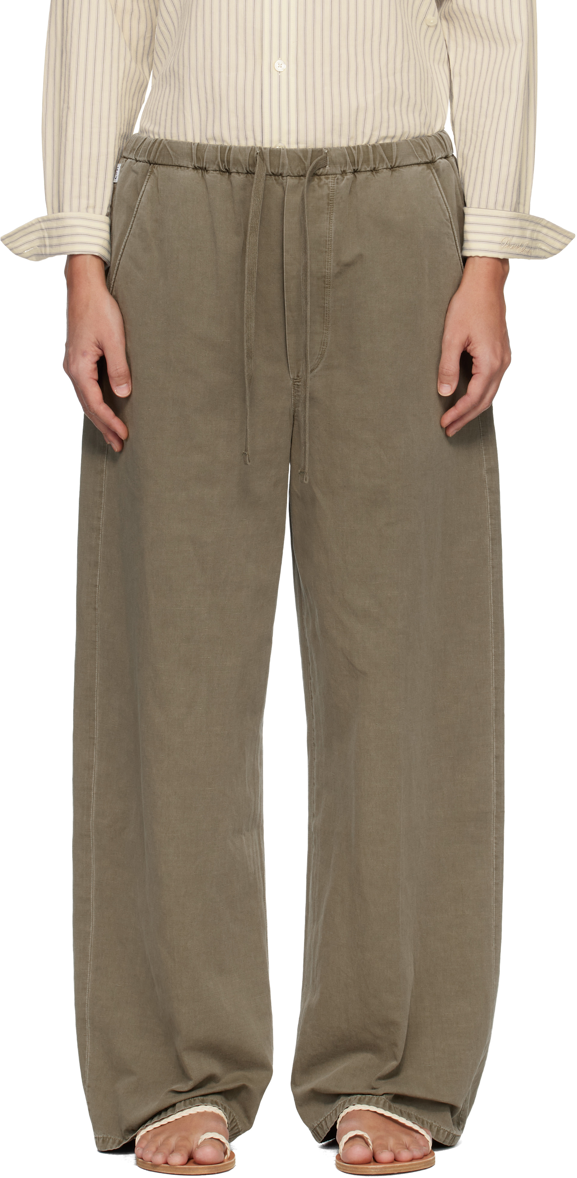 Citizens of Humanity: Khaki Aurora Pull On Trousers | SSENSE Canada