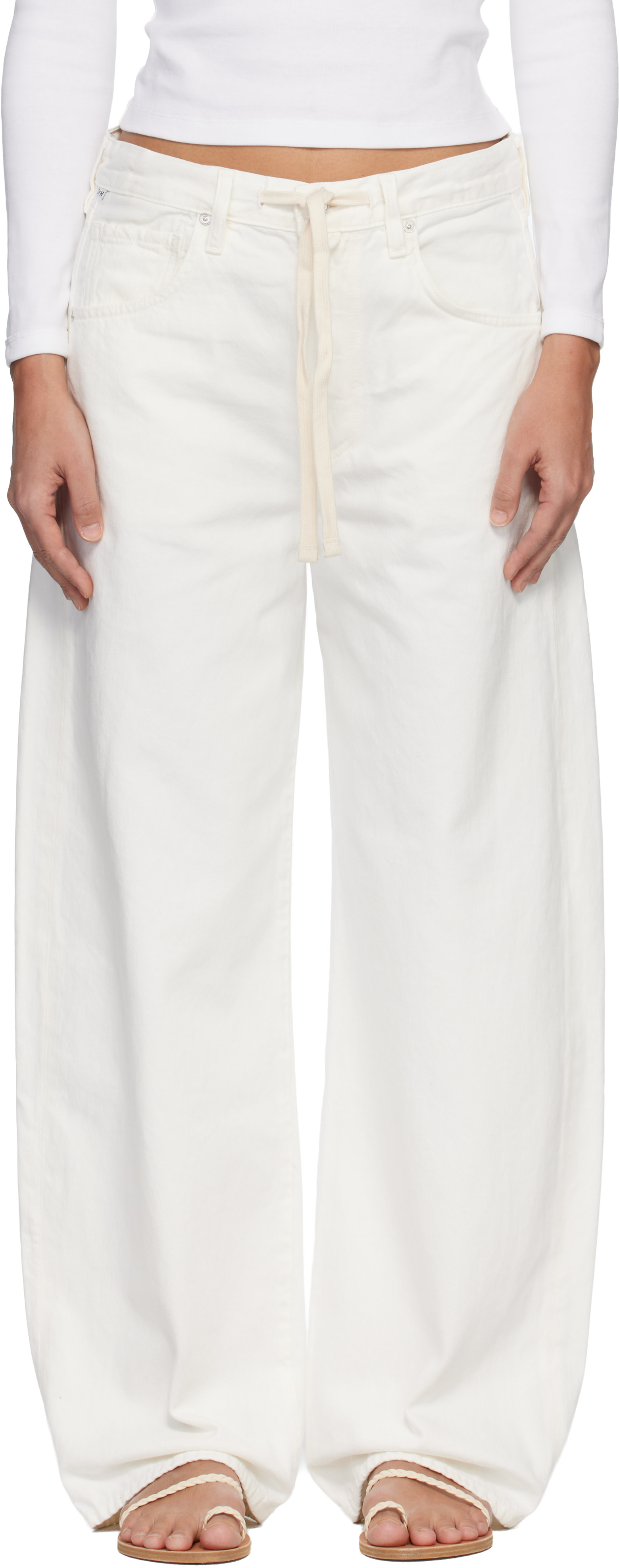 Citizens of Humanity: Off-White Brynn Drawstring Jeans | SSENSE