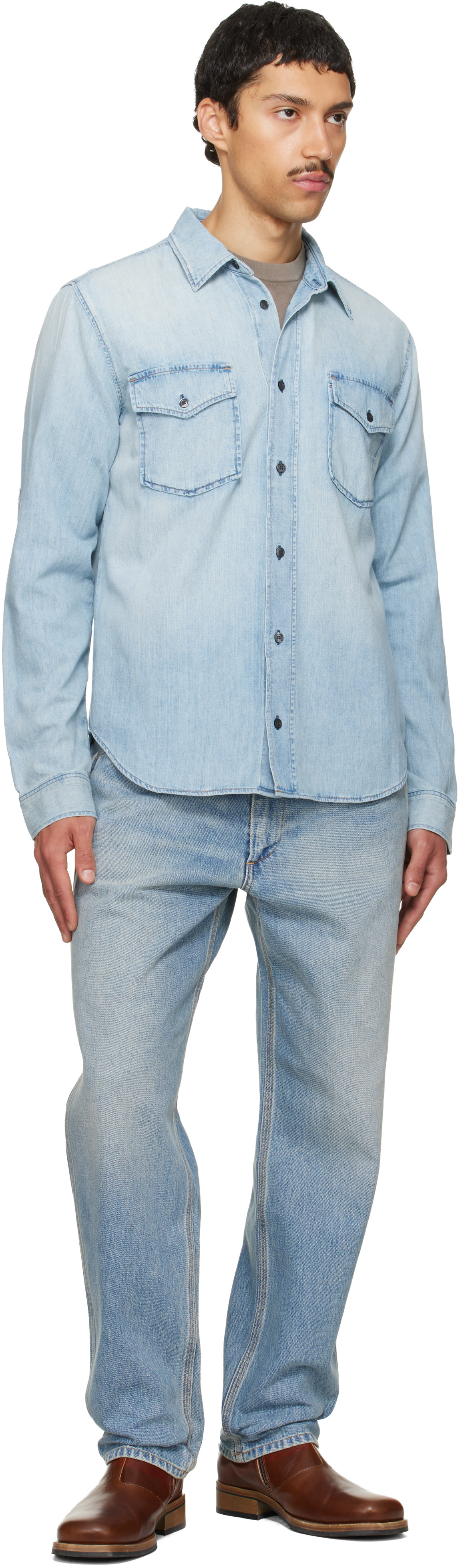 Citizens of Humanity: Blue Cairo Utility Denim Shirt | SSENSE
