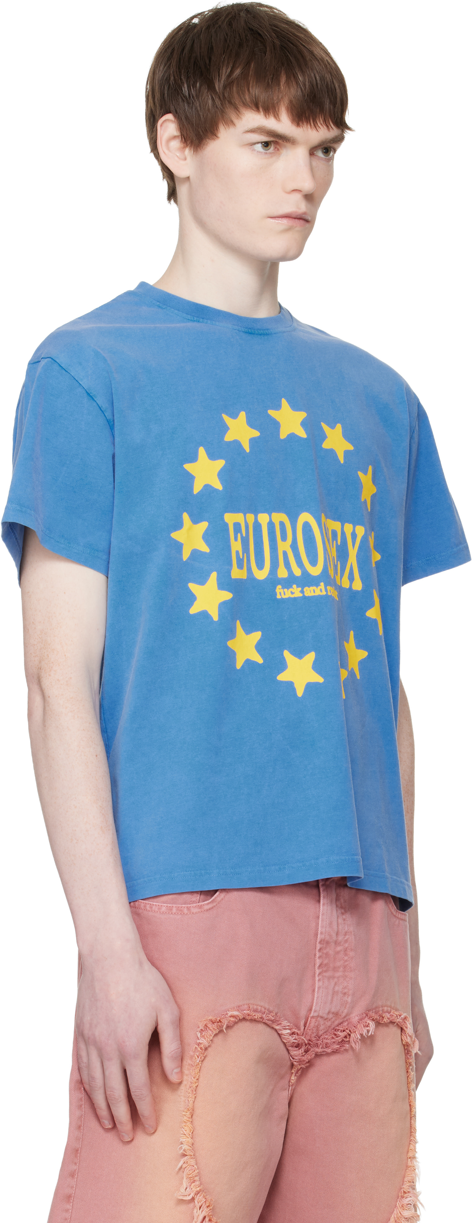 Carne Bollente: Blue 'Eurosex' T-shirt | SSENSE