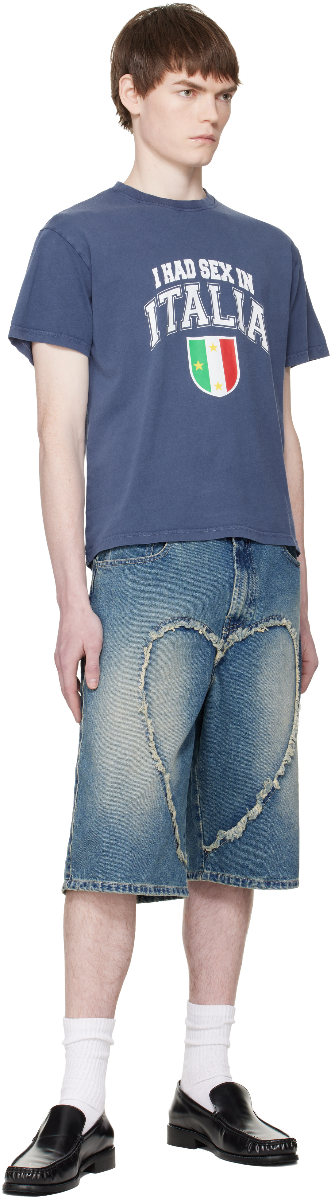 Carne Bollente: Navy 'Ciao Bella' T-shirt | SSENSE Germany