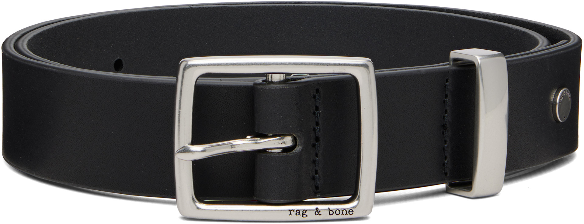 rag & bone: Black X Boyfriend Leather Belt | SSENSE display picture 2