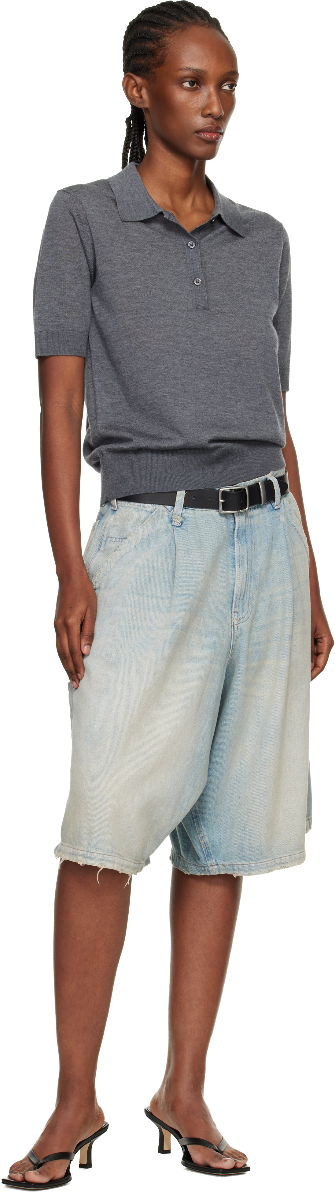 rag & bone: Black X Boyfriend Leather Belt | SSENSE display picture 2