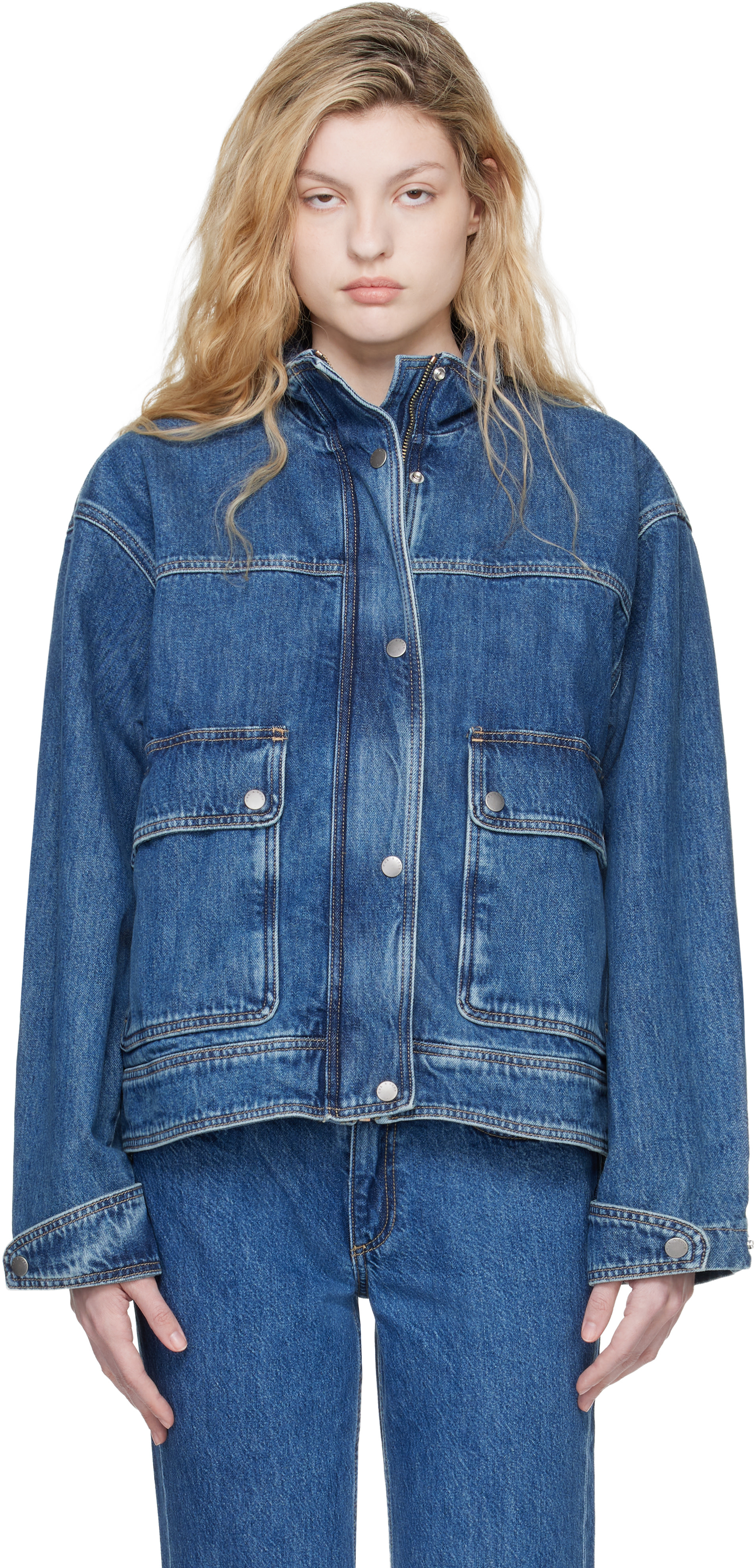 rag & bone - Blouson Sophia bleu en denim