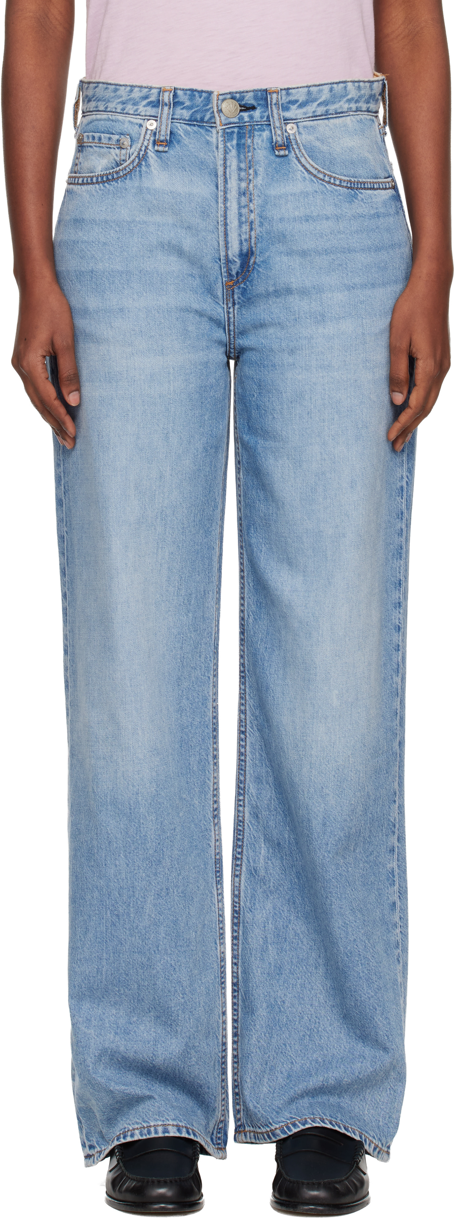 rag & bone - Jean ample Logan bleu