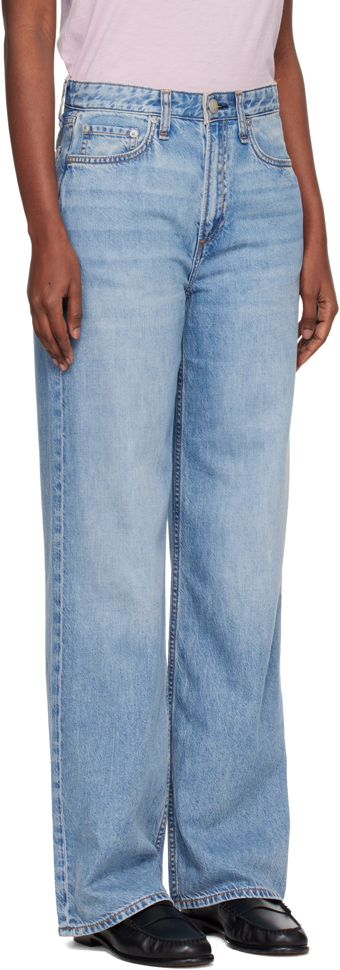 rag & bone - Jean ample Logan bleu