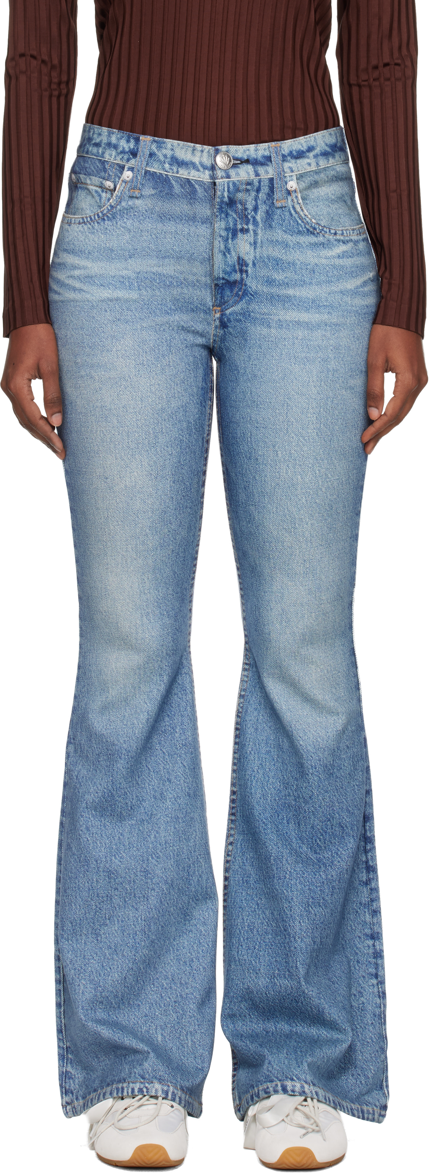 rag & bone: Blue rb Miramar Dahlia Flare Jeans | SSENSE