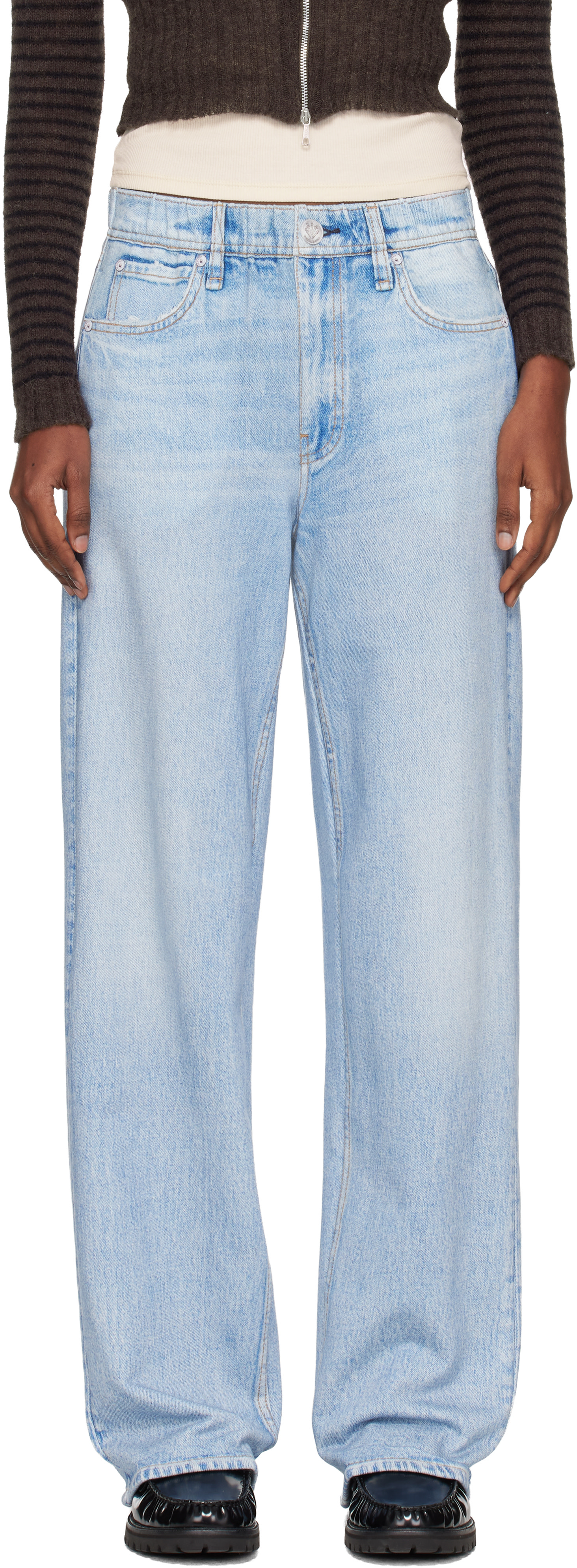 rag & bone - Jean ample bleu en Miramar