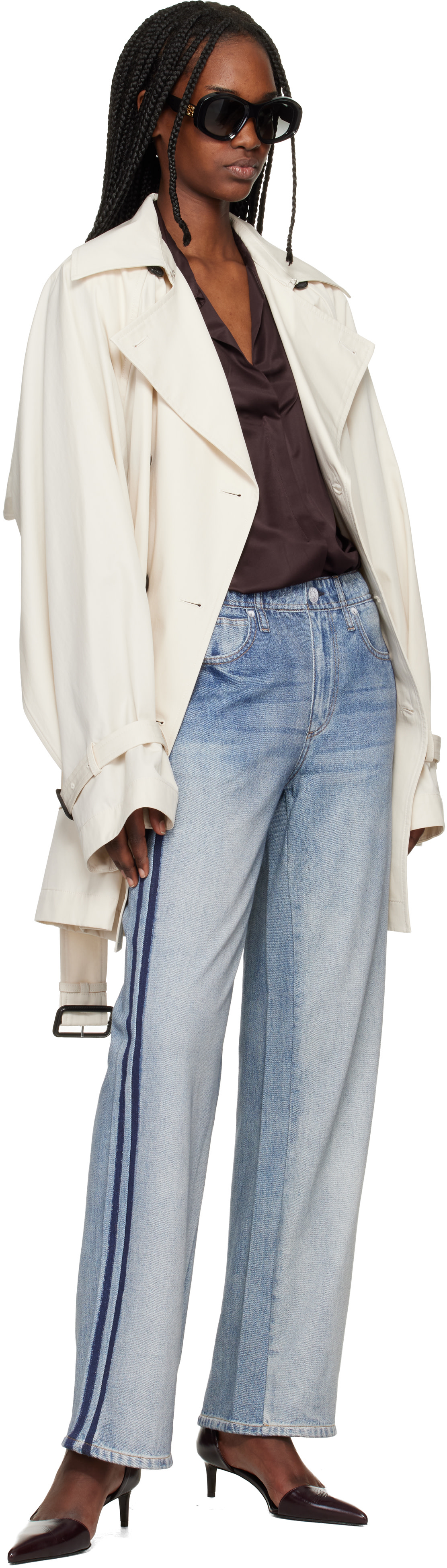 rag & bone: ブルー Miramar ワイドレッグ トラックパンツ | SSENSE 日本