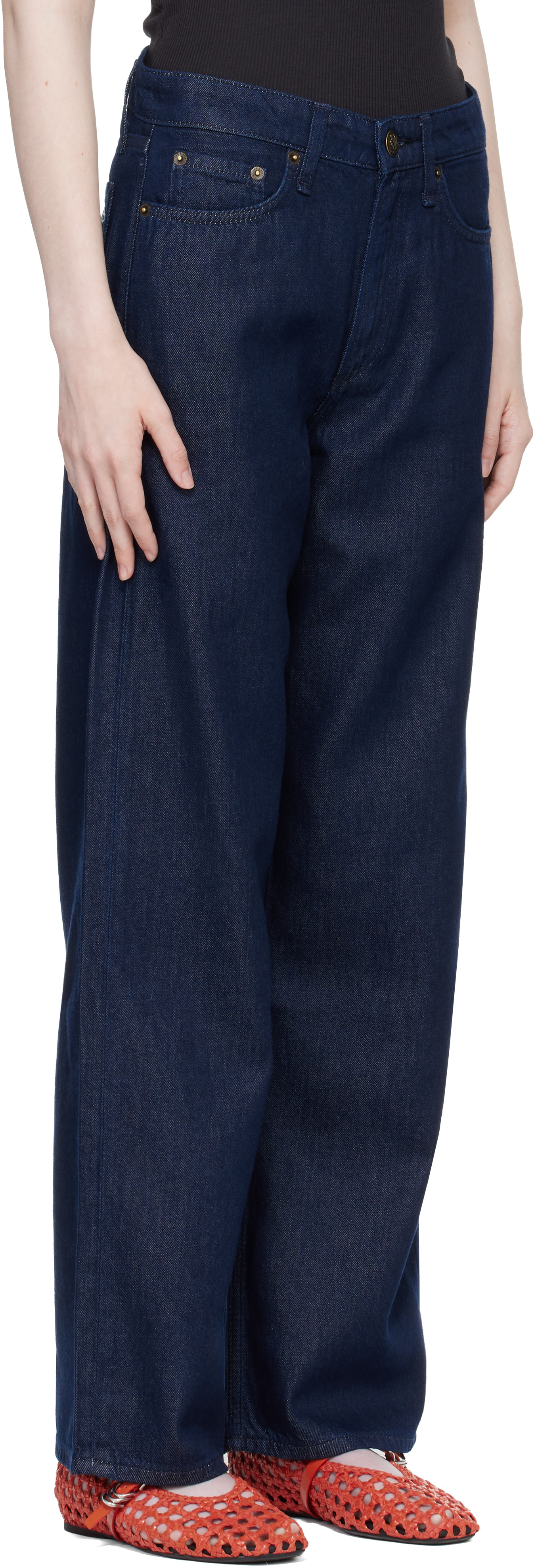 rag & bone - Jean ample Logan bleu marine