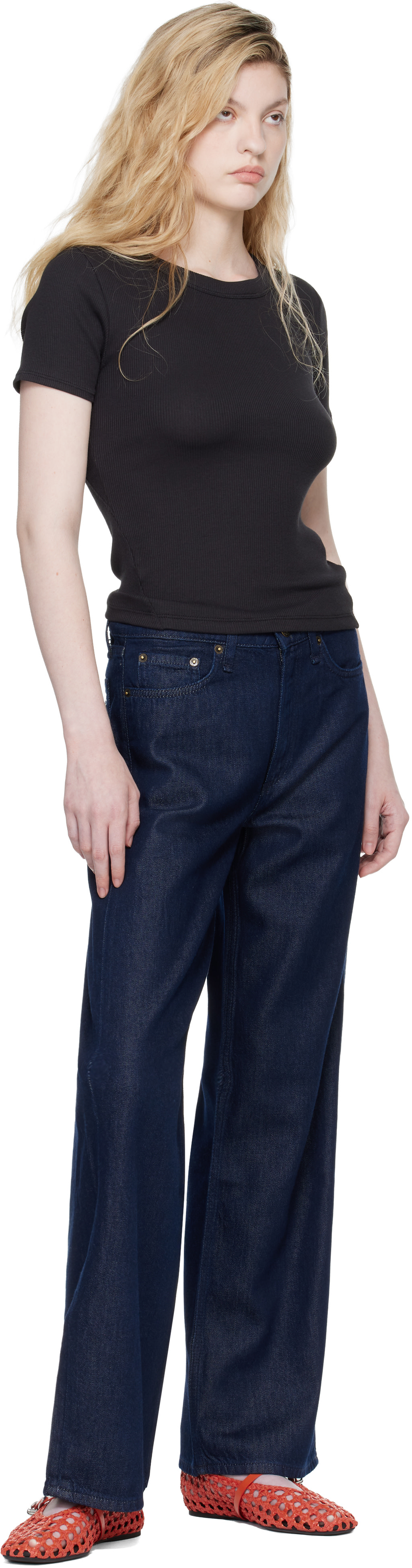 rag & bone - Jean ample Logan bleu marine