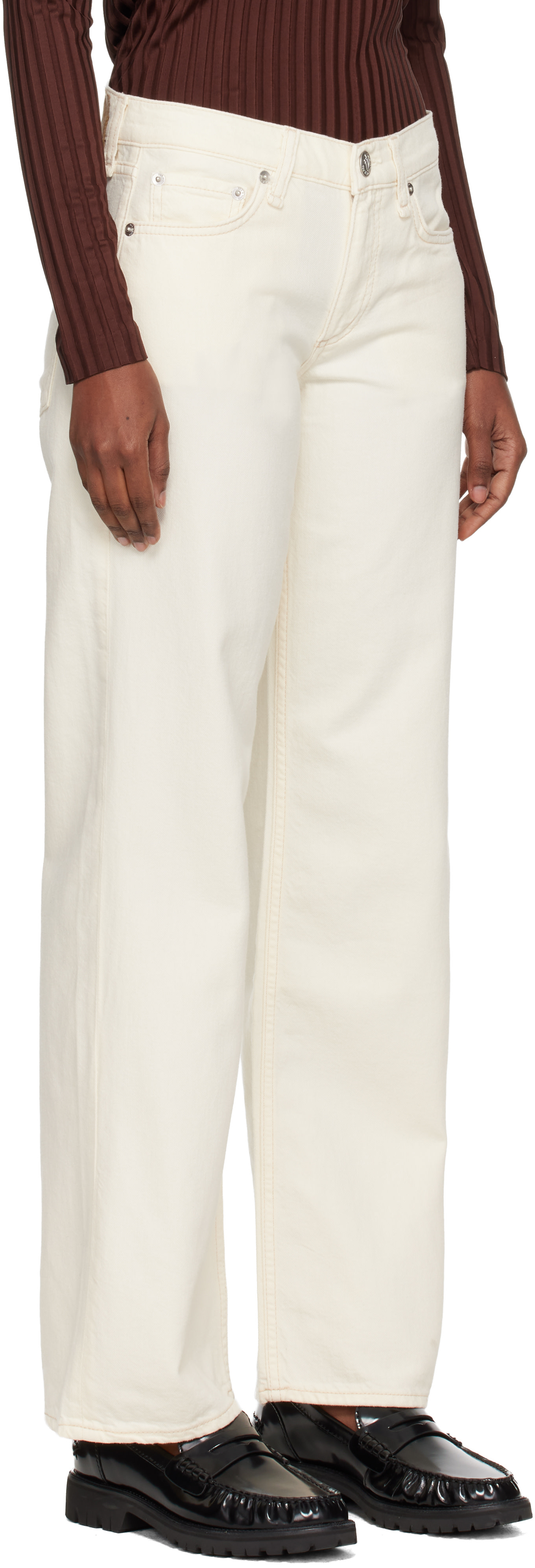 rag & bone - Off-White Saige Relaxed Straight Jeans