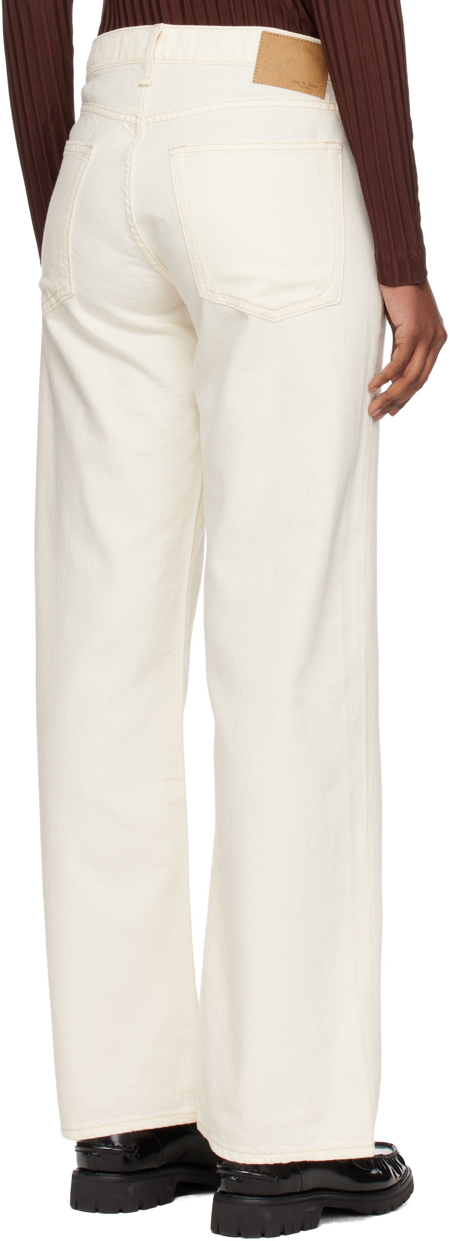 rag & bone - Off-White Saige Relaxed Straight Jeans