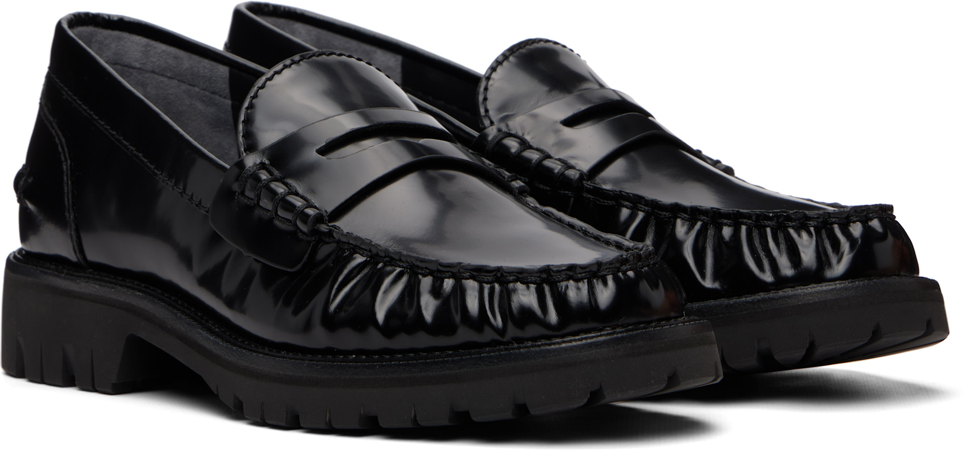 rag & bone - Black Corey Leather Loafers