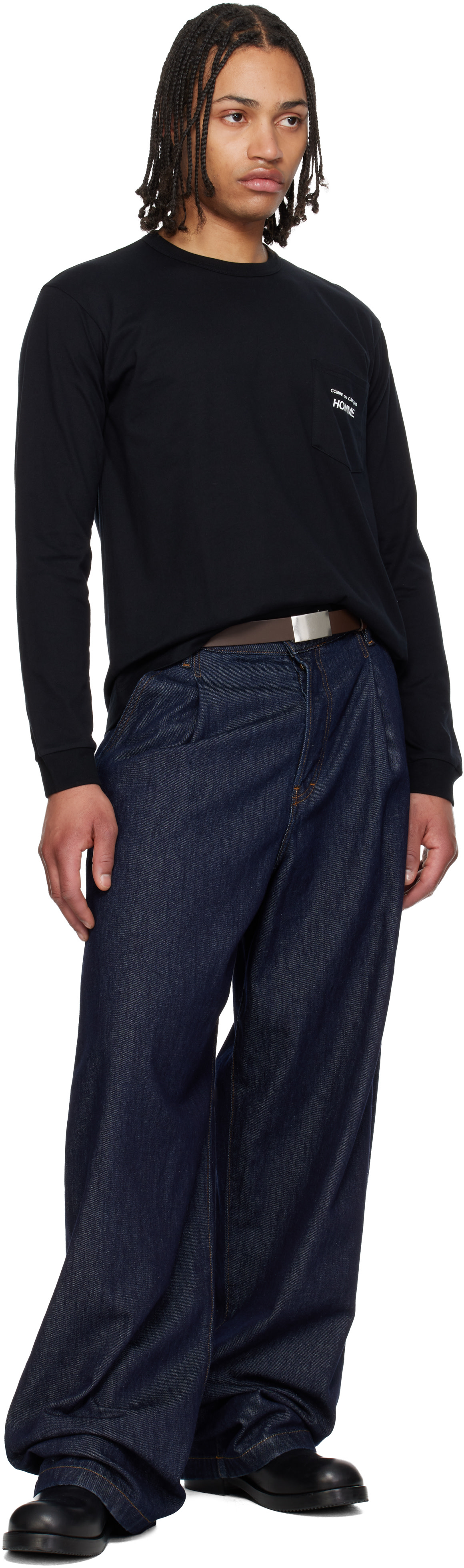 Comme des Garçons Homme: Brown Steer Oil Smooth 30 MM Belt