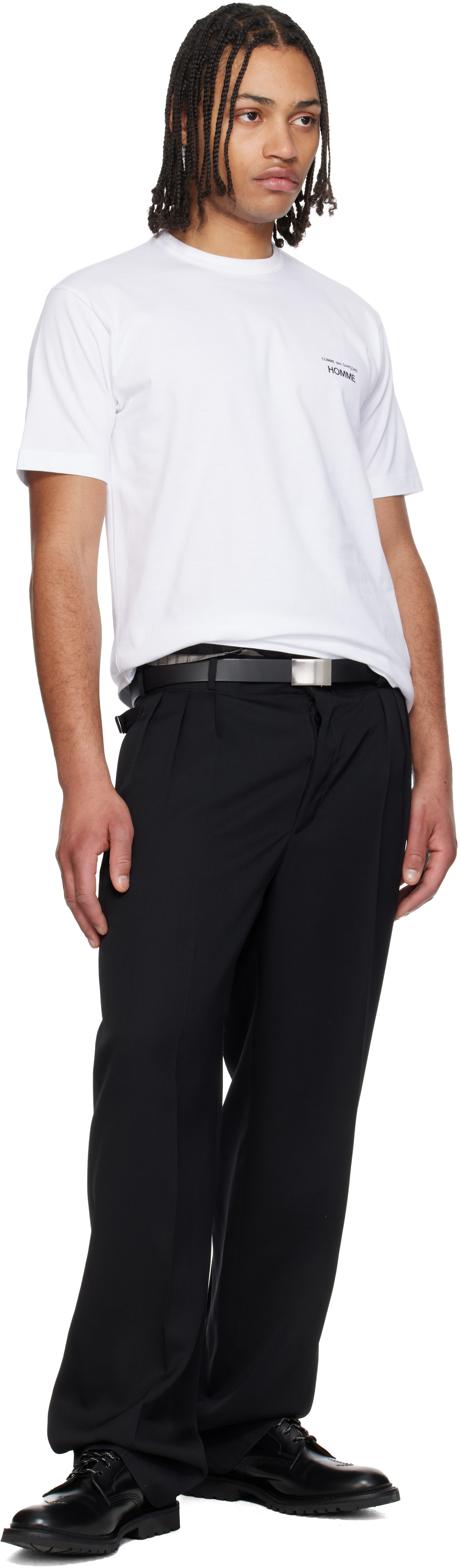 Comme des Garçons Homme: Black Steer Oil Smooth 30 MM Belt