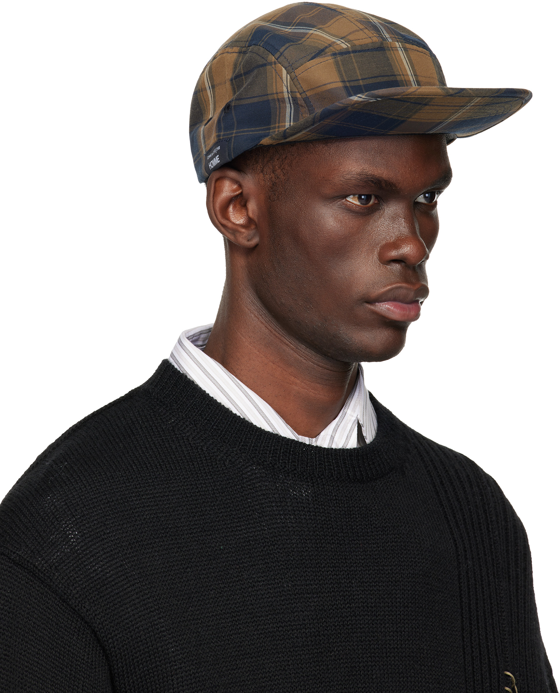 Comme des Garçons Homme: Khaki & Brown BRIEFING Edition Check Cap