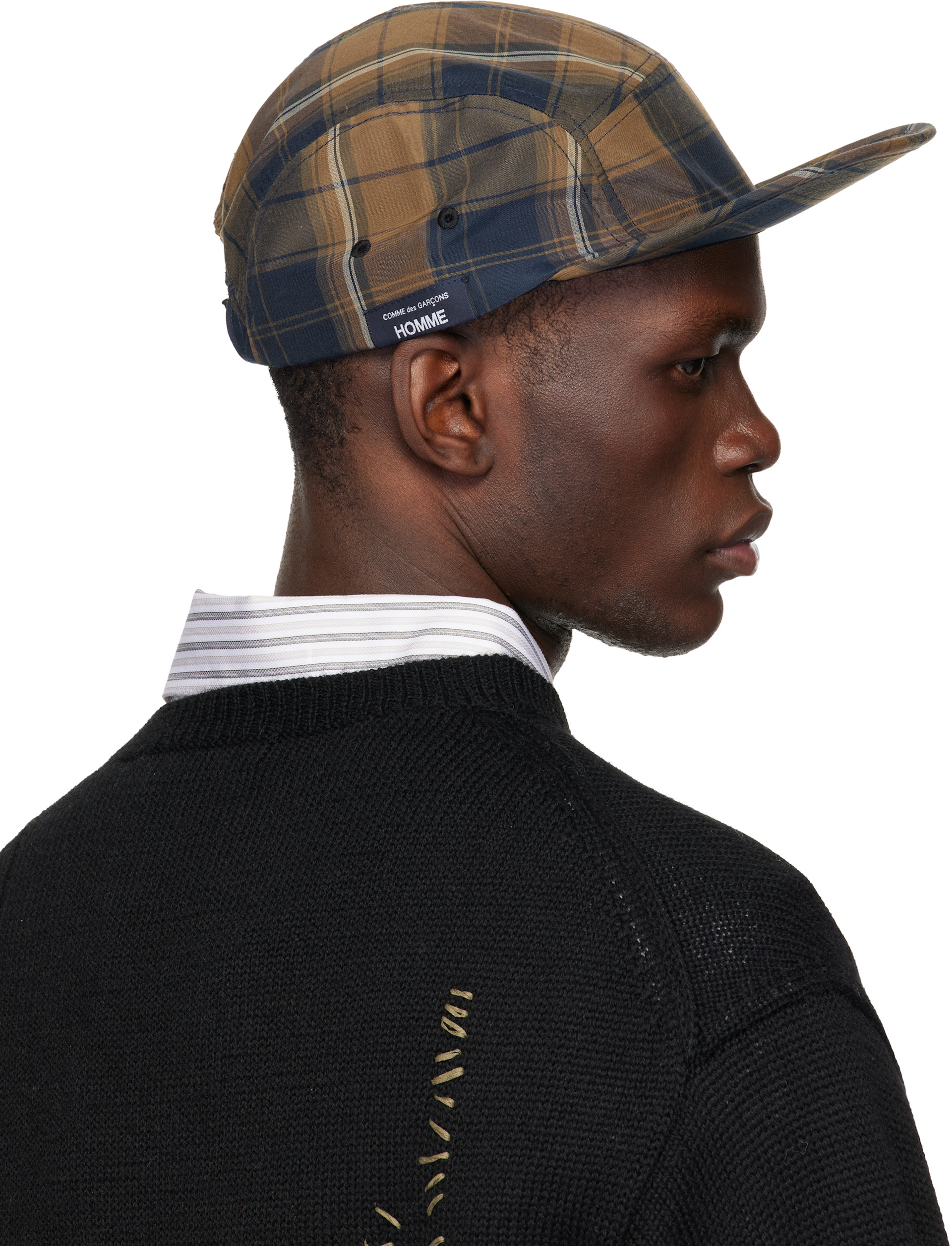Comme des Garçons Homme: Khaki & Brown BRIEFING Edition Check Cap