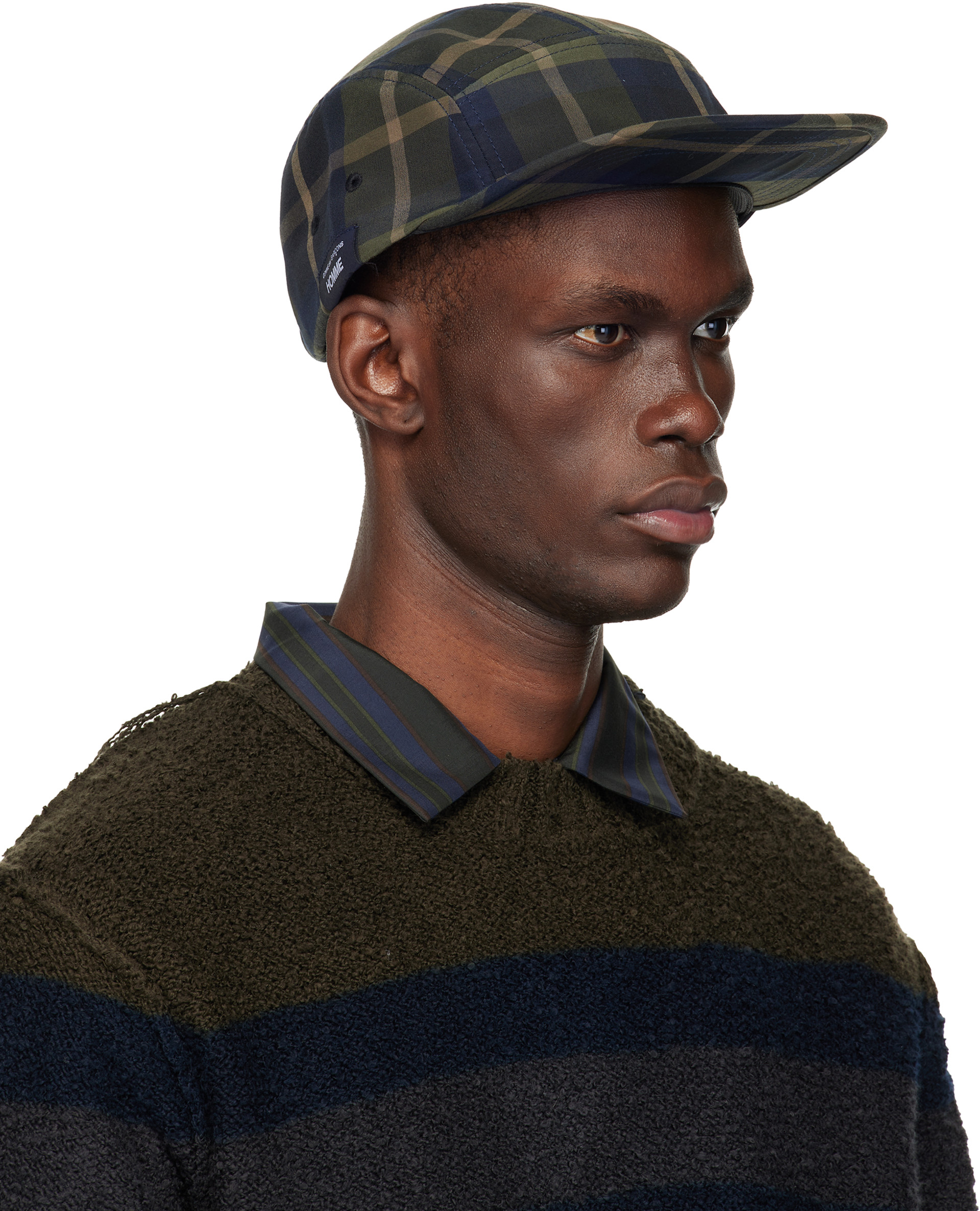 Comme des Garçons Homme: Khaki & Brown BRIEFING Edition Check Cap