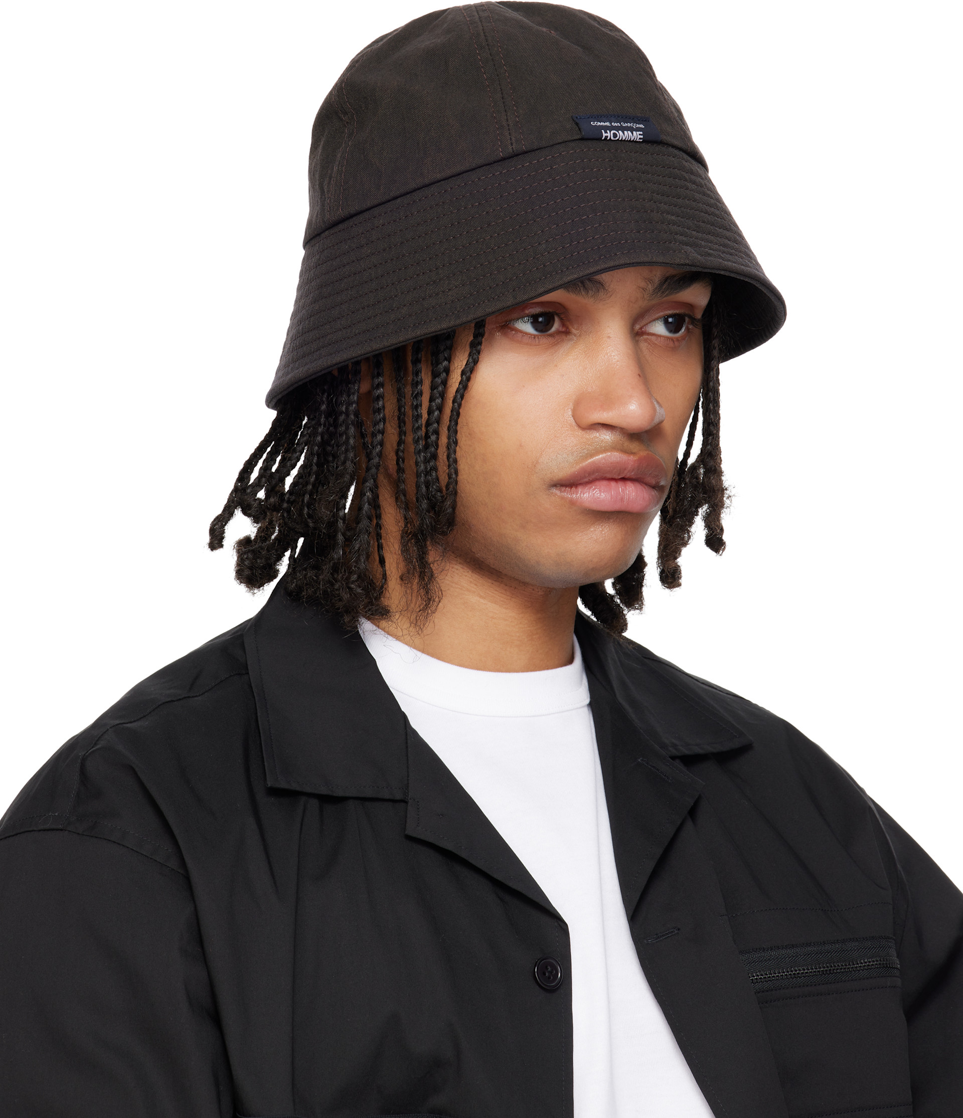 Comme des Garçons Homme: ブラウン Garment Dyed オックスフォード